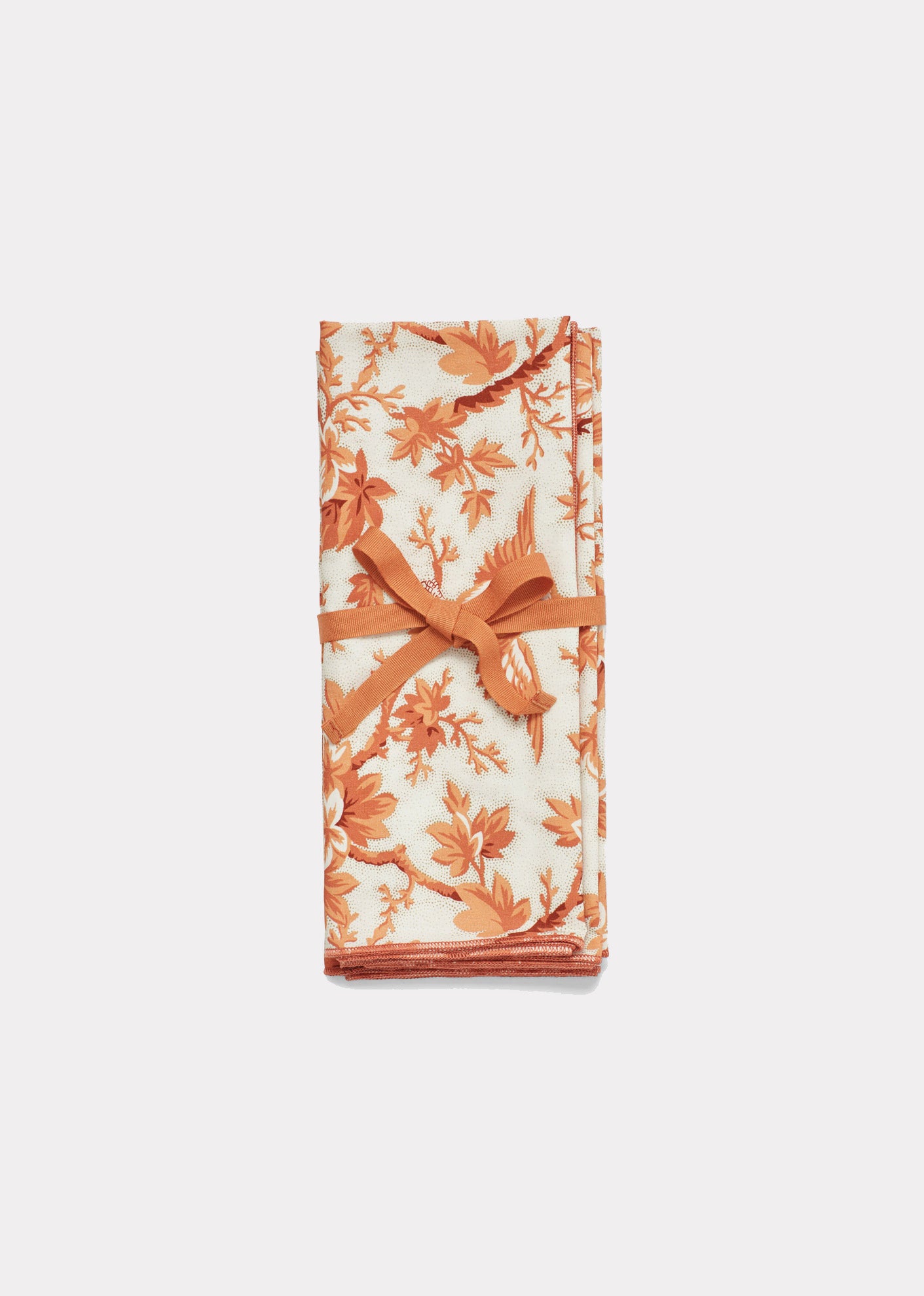 WOVEN NAPKIN SET (X4) 45*45CM - ORANGE TREE TOP PRINT