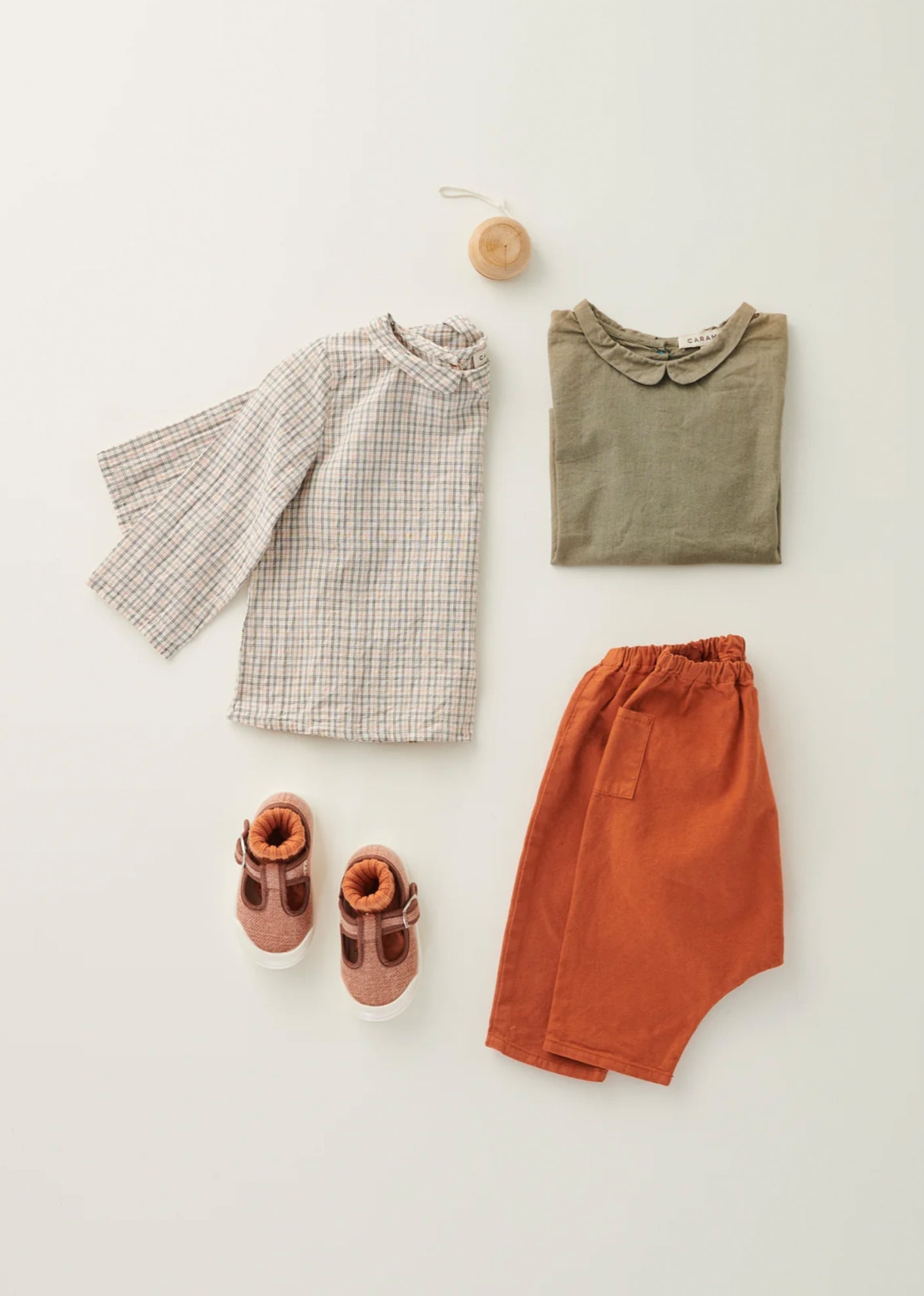 CARROT BABY SHIRT - ORANGE CHECK