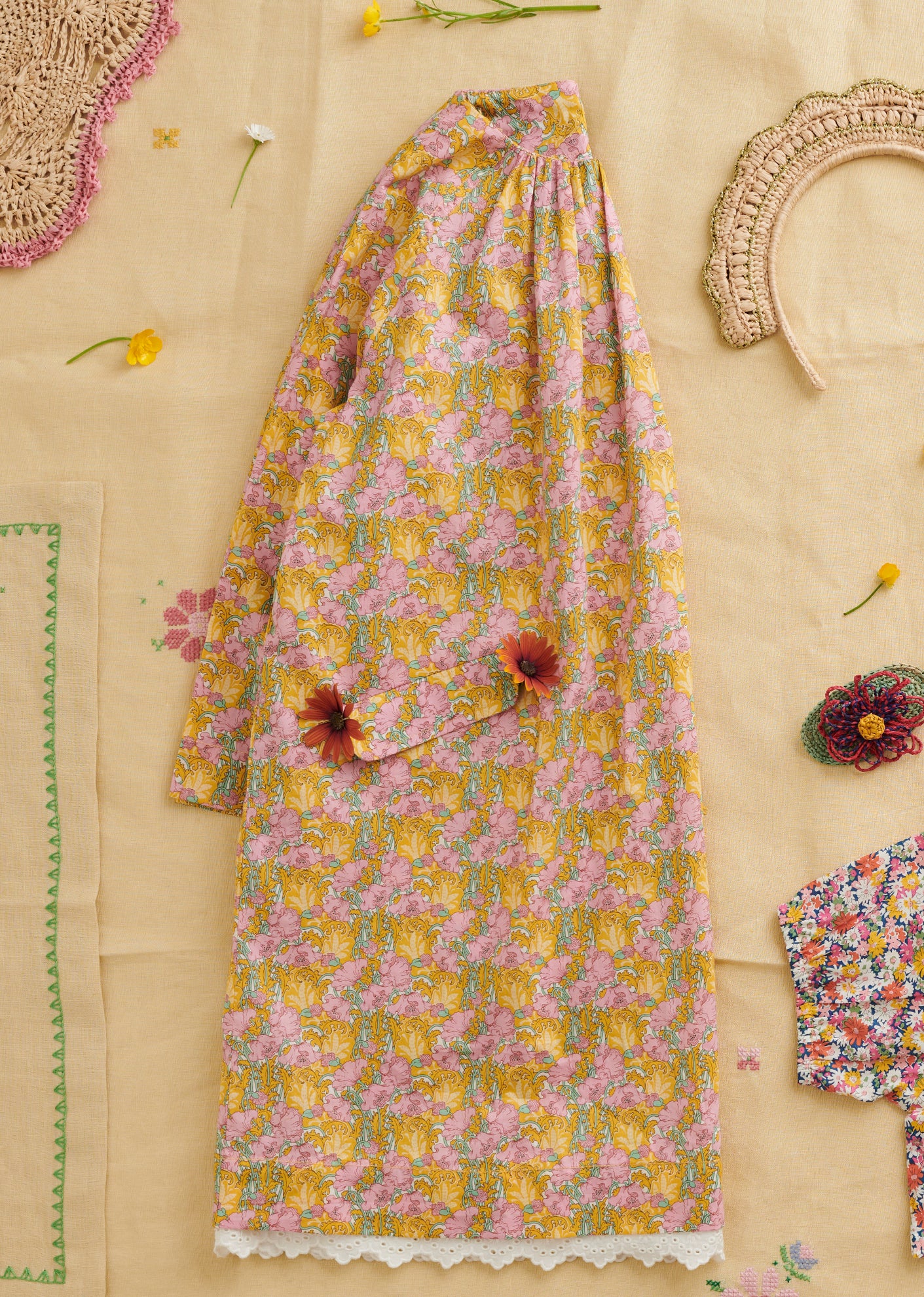 MALIKA DRESS - PINK/YELLOW