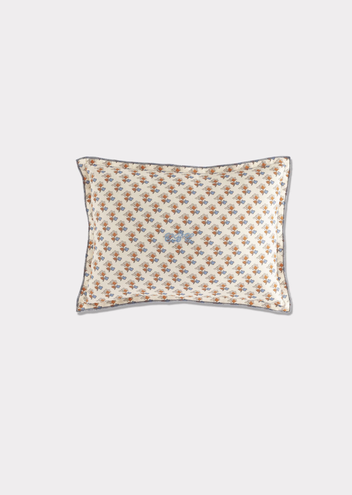 WOVEN SCATTER CUSHION 30X20CM - CREAM POSY PRINT