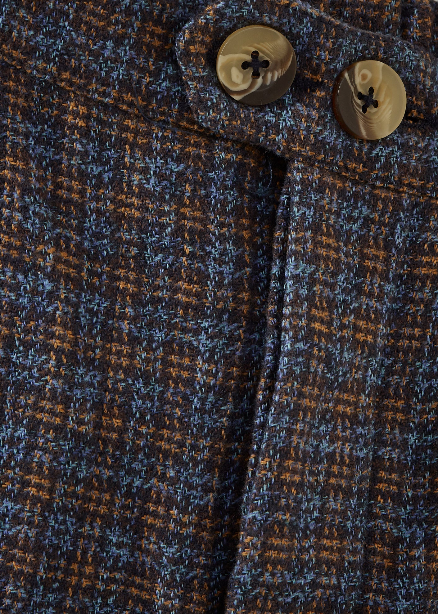 TARRAGON CHILDREN'S COTTON TWEED SHORTS - BLUE CHECK TWEEDY