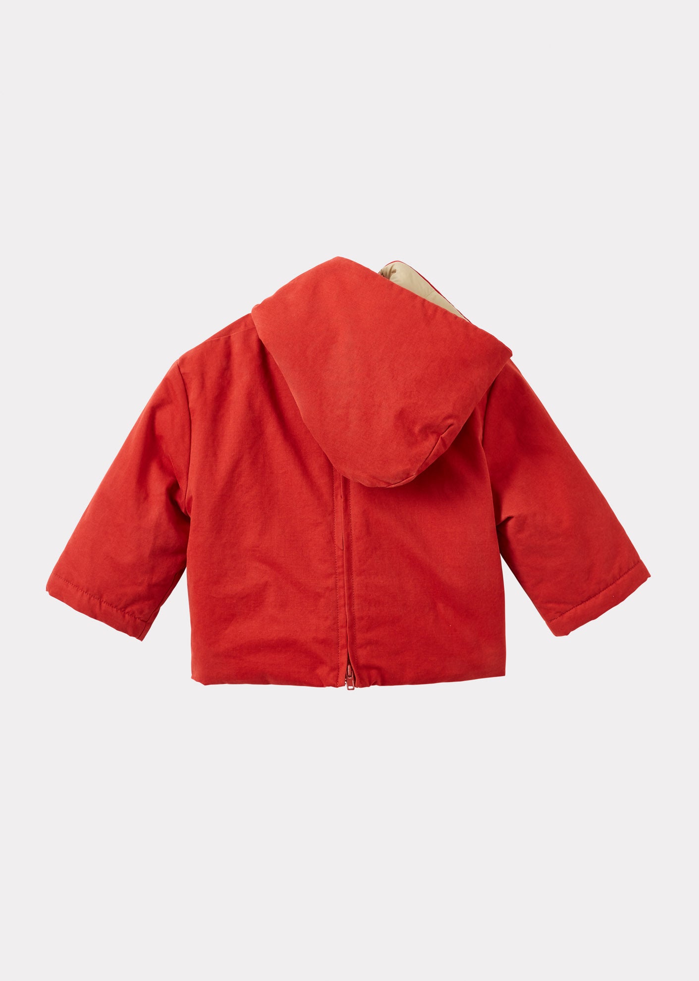 TWITE BABY COTTON TWILL HOODED JACKET - BRICK RED