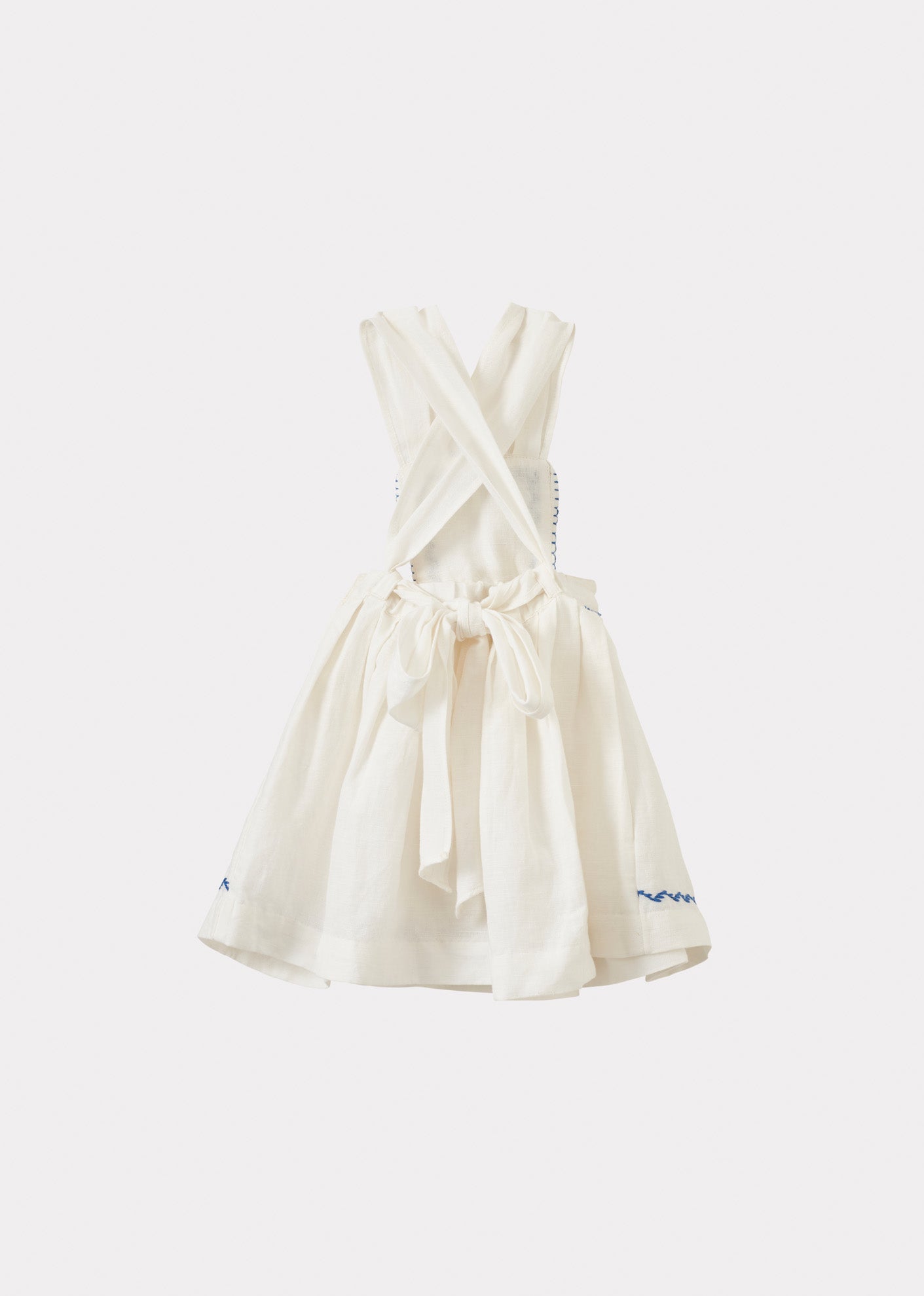 PEPPERMINT BABY LINEN DRESS - WHITE