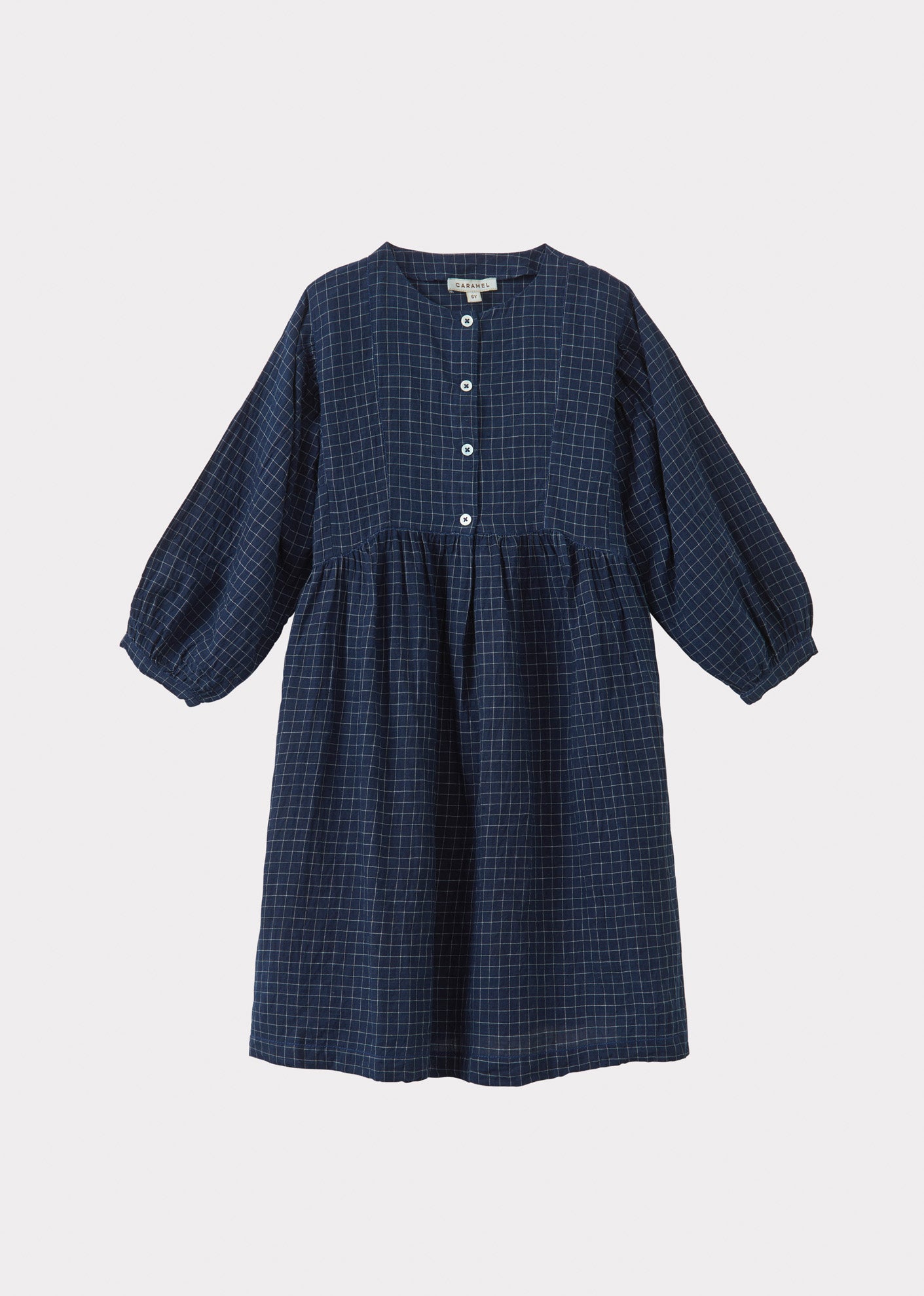 YARROW DRESS  - NAVY YARD DYED CHECK