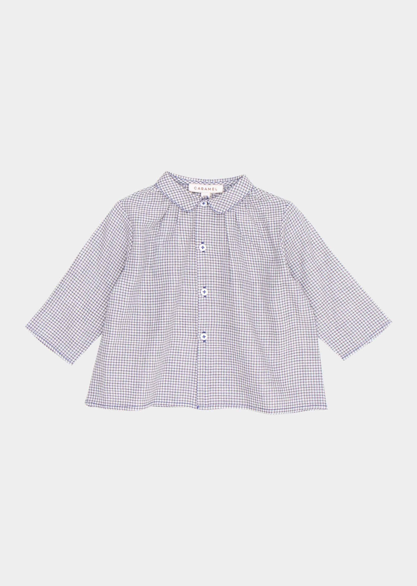ALOE BABY SHIRT - CHARCOAL MICROCHECK