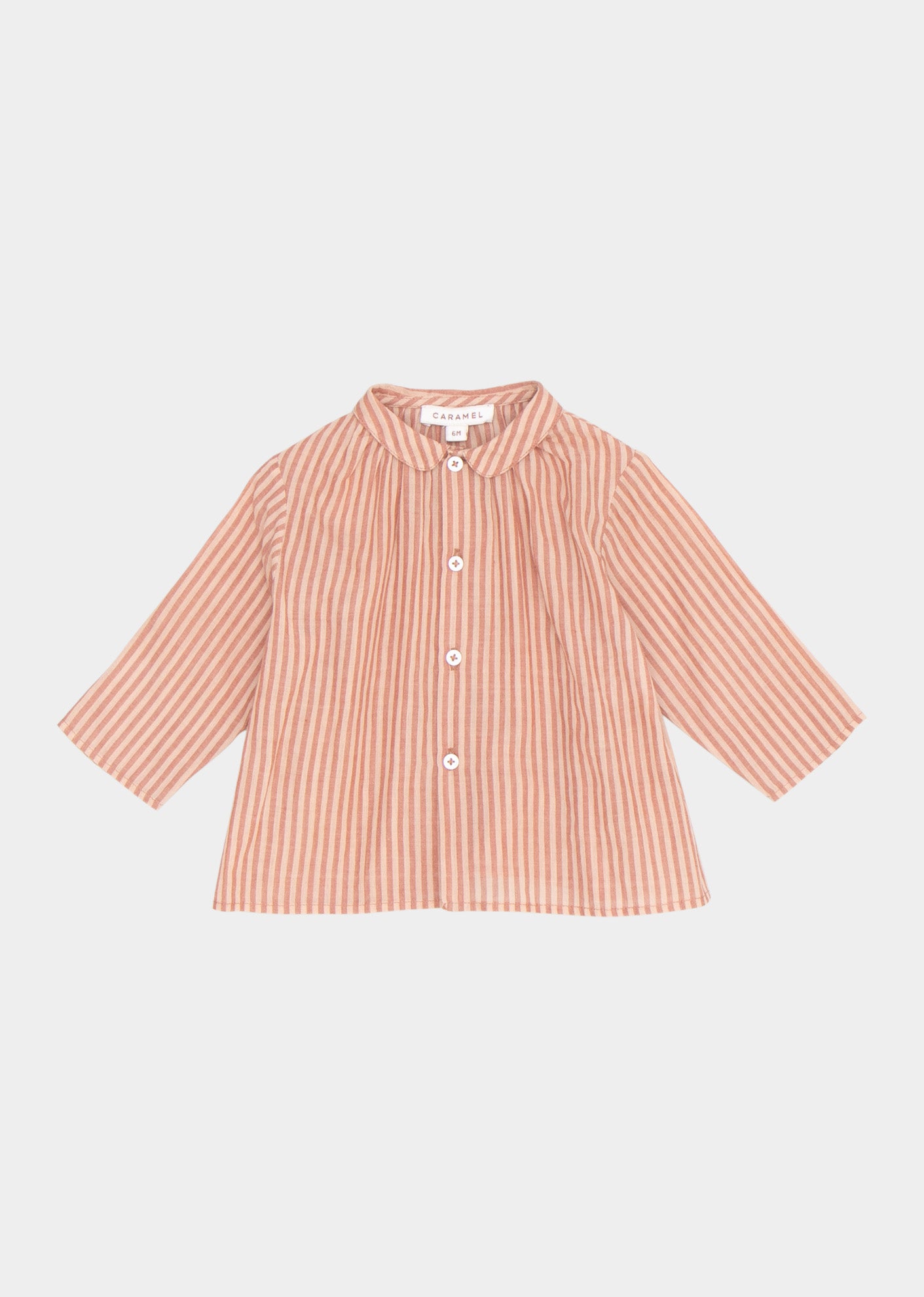 ALOE BABY SHIRT - DUSTY ROSE STRIPE