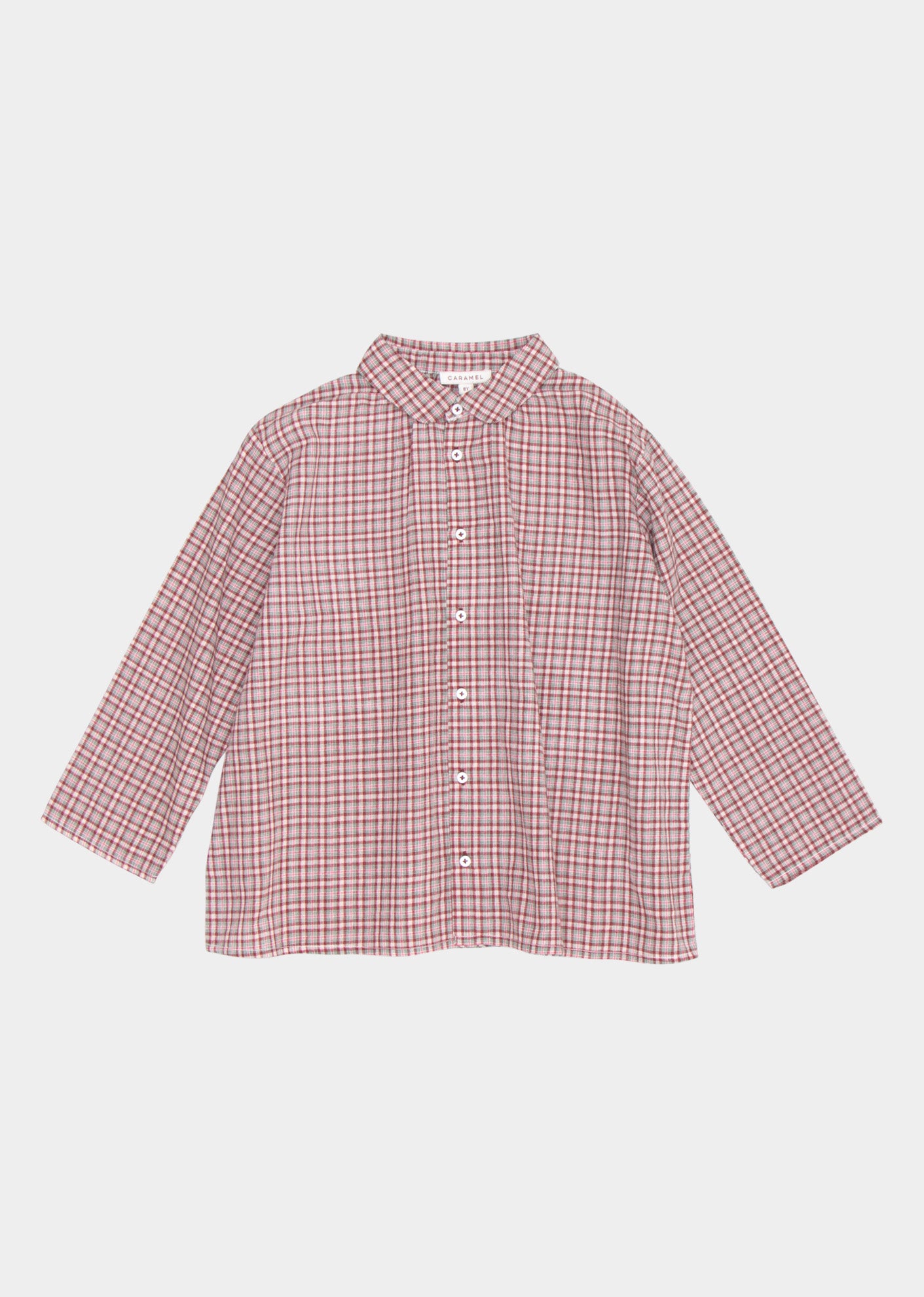 ALOE KIDS SHIRT - BURGUNDY CHECK