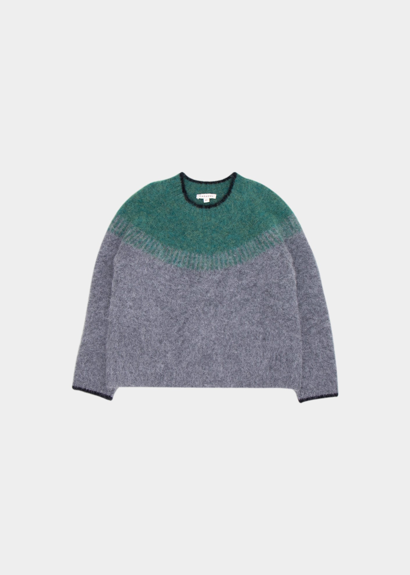 AVALA KIDS JUMPER - GREY MELANGE/FIR GREEN