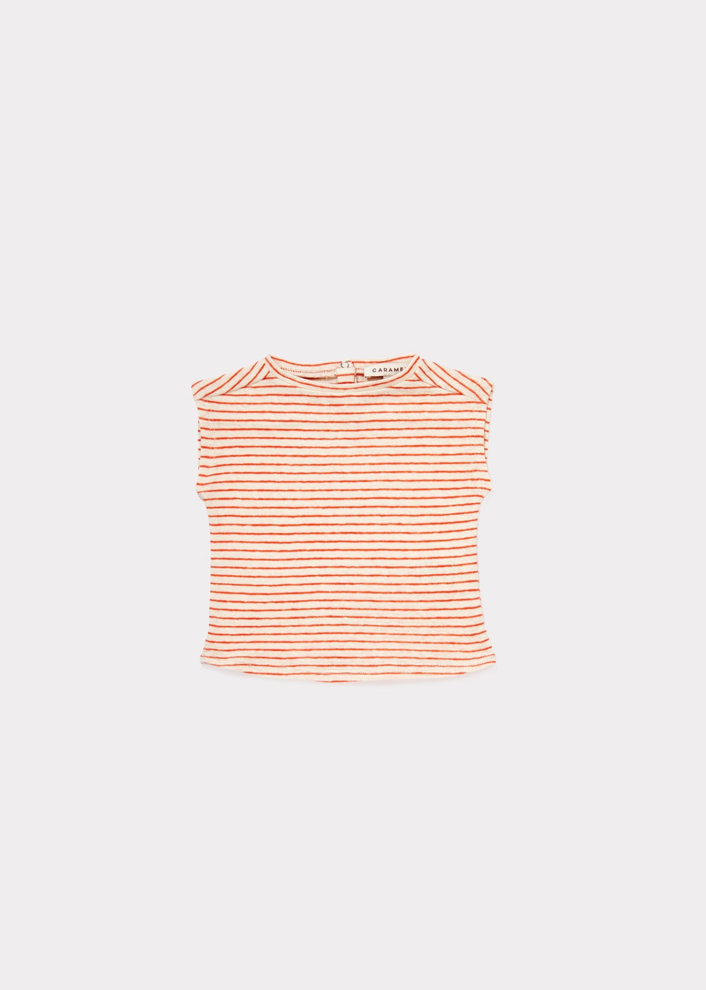 AVOCADO BABY T SHIRT - BRIGHT ORANGE STRIPE