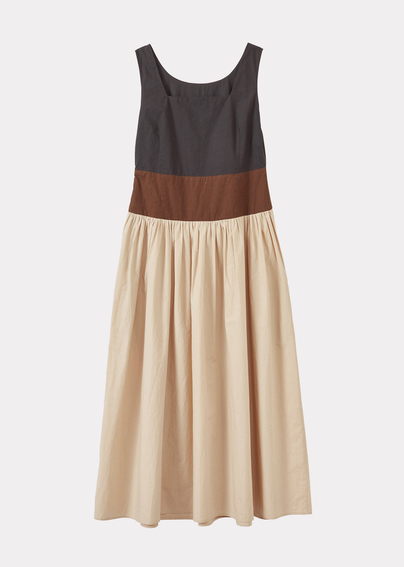WOMEN'S PANELLED DRESS - BLACK/BROWN/BEIGE