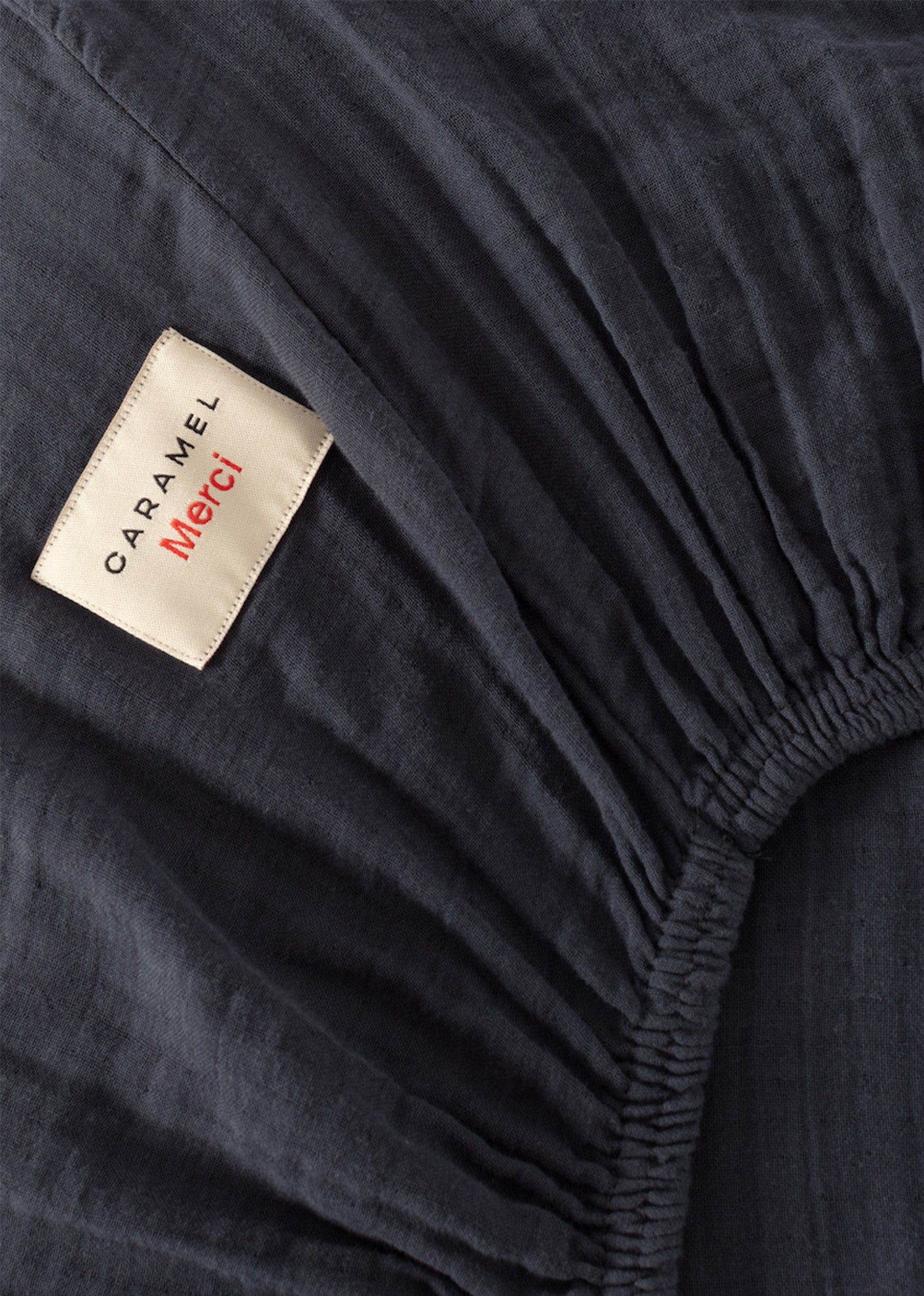 FITTED SHEET 140 X 200 -MERCI - GRIS FUSAIN