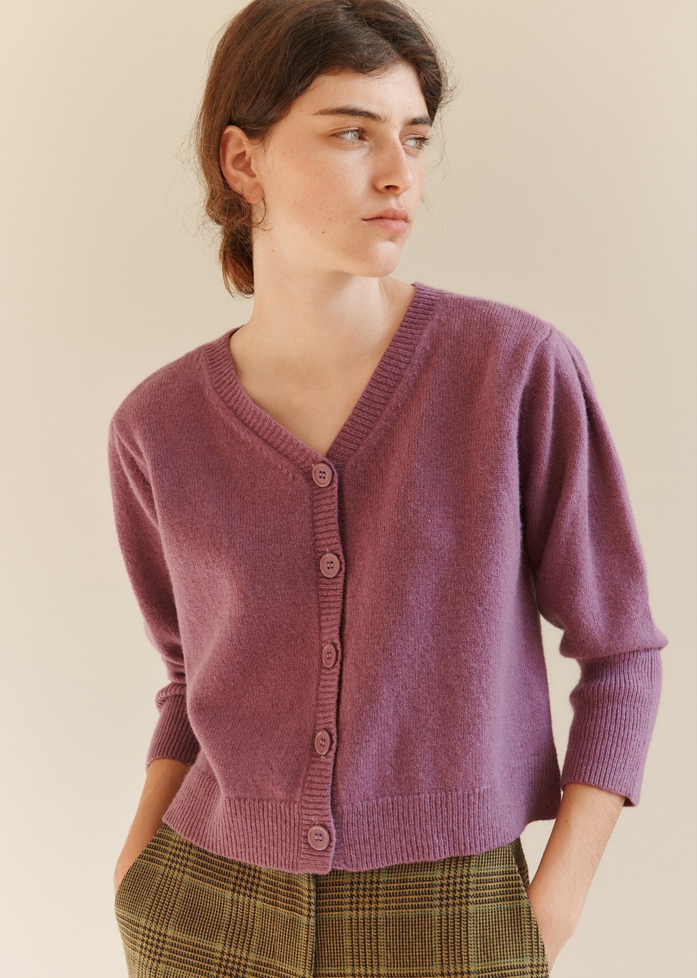 WOMEN'S CARDIGAN - LILAC