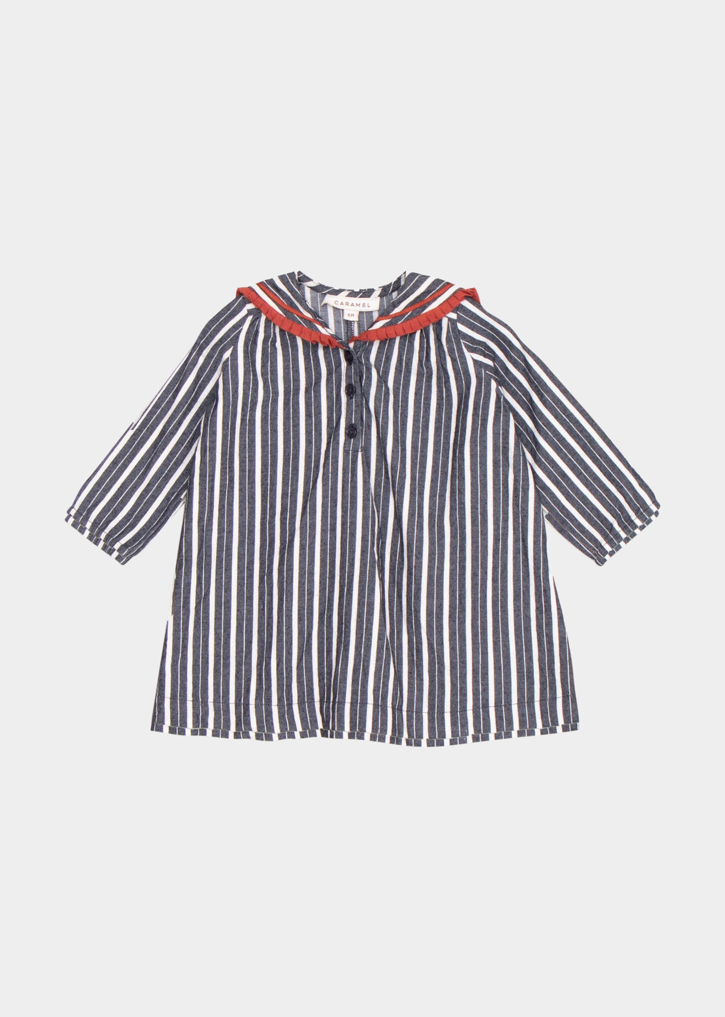 LAILA BABY DRESS - GREY STRIPE