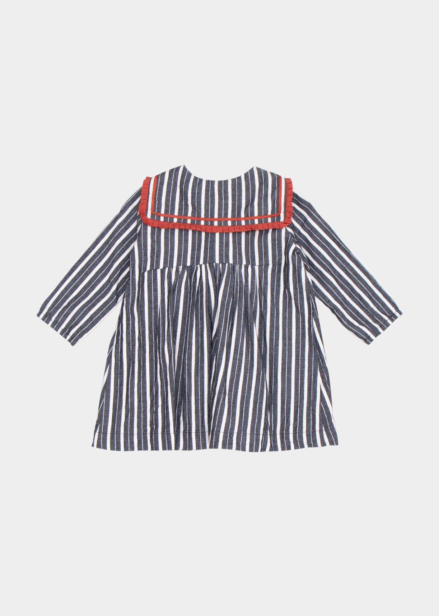 LAILA BABY DRESS - GREY STRIPE
