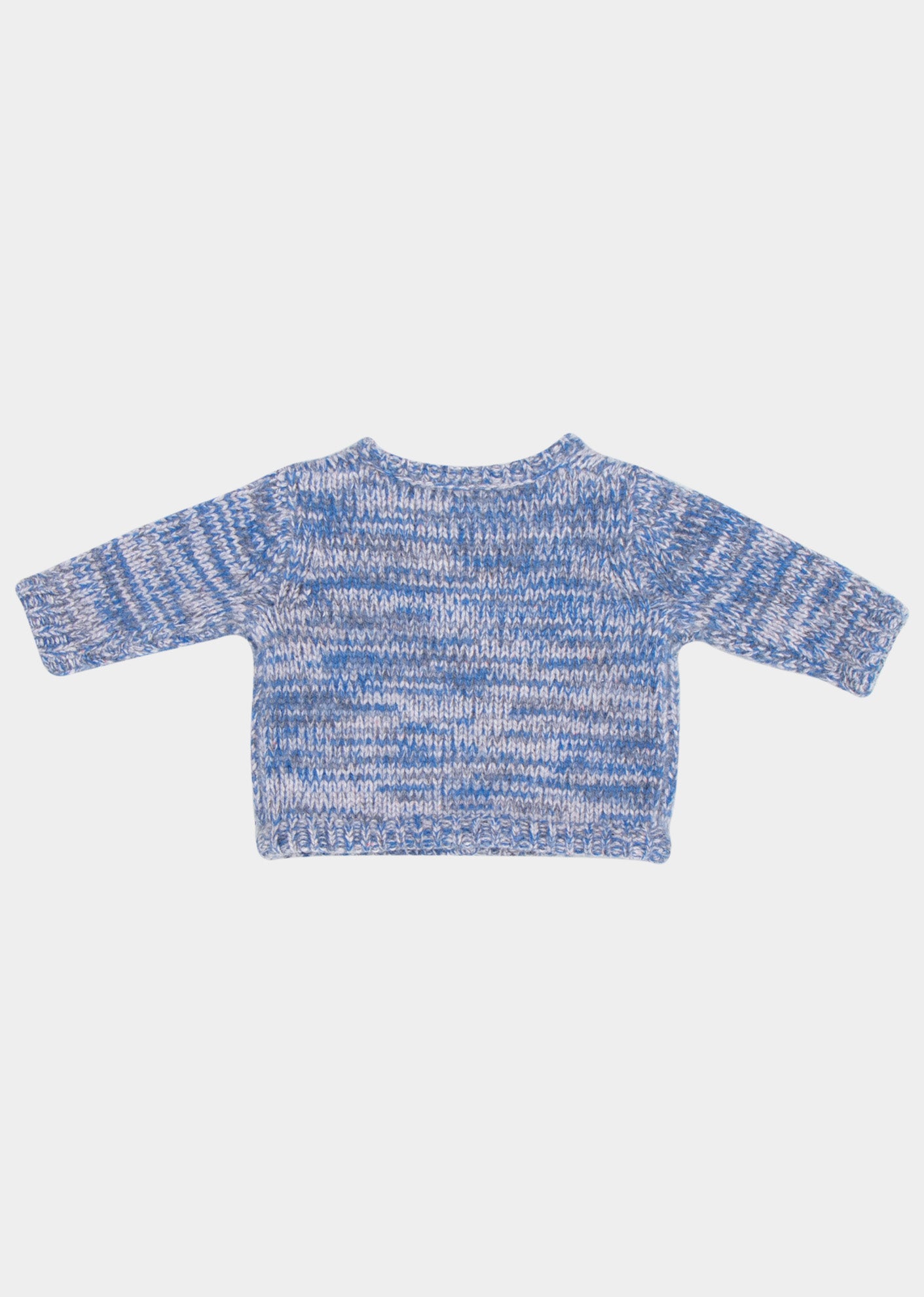 MISTI BABY CARDIGAN - BLUE/ GREY MOULINE