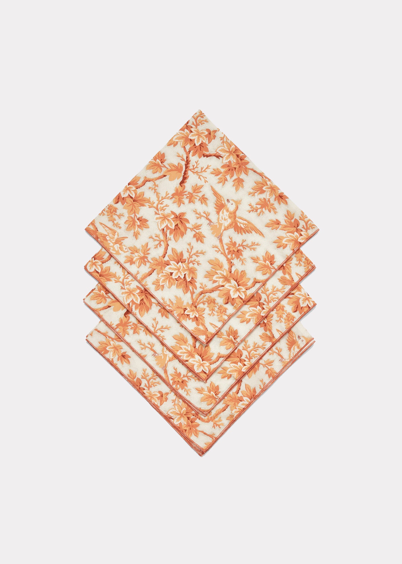 WOVEN NAPKINS (SET OF FOUR) - ORANGE TREE TOP PRINT