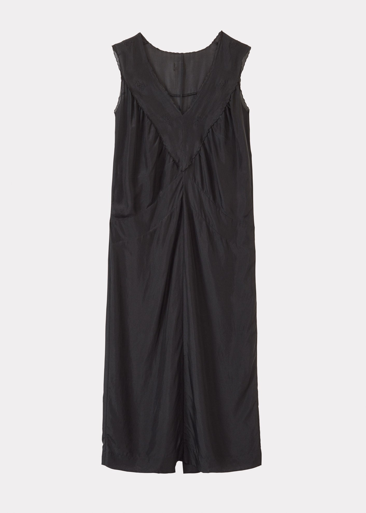 WOMEN'S PANELLED SILK DRESS - BLACK