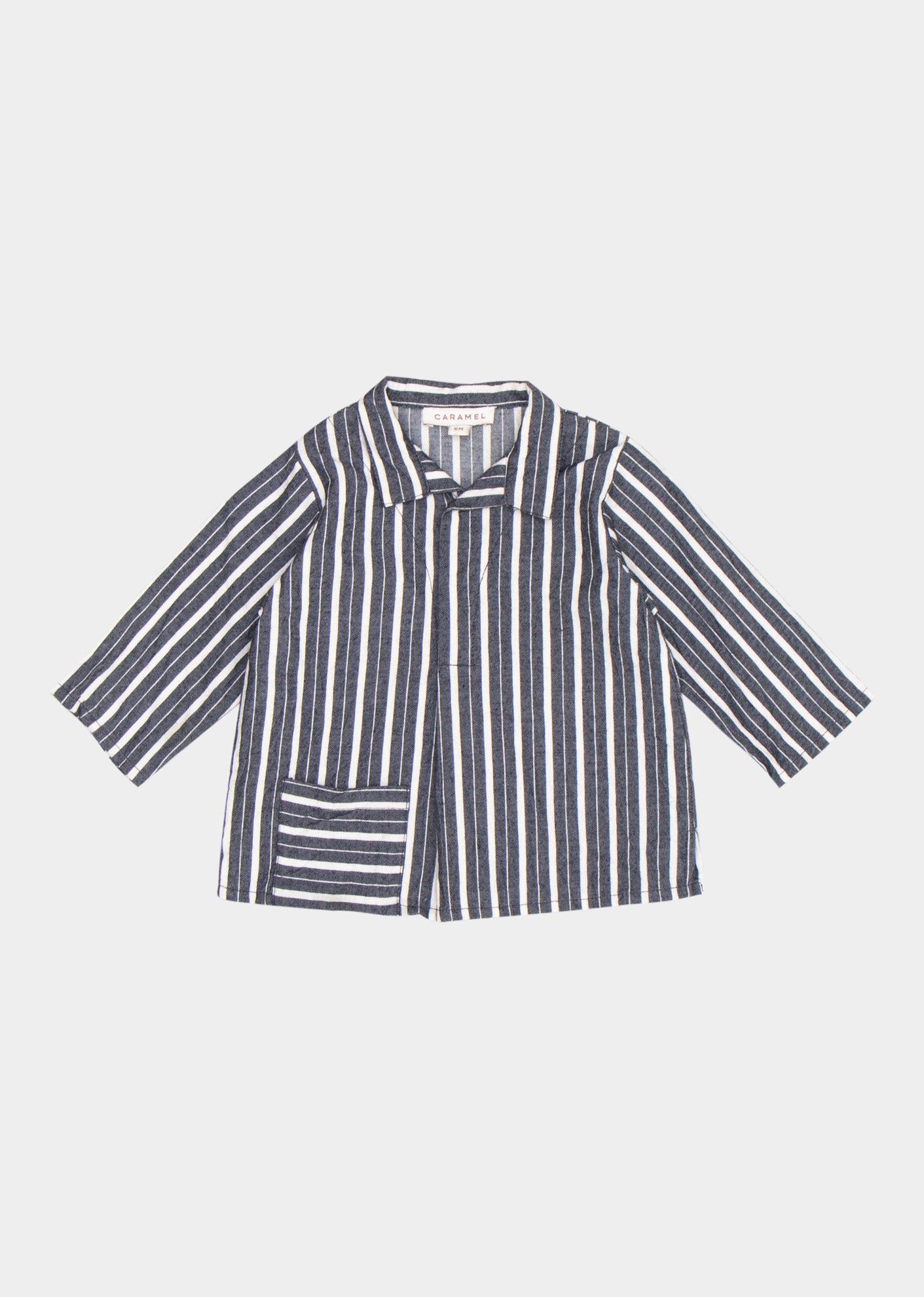 PIPER BABY SHIRT - GREY STRIPE