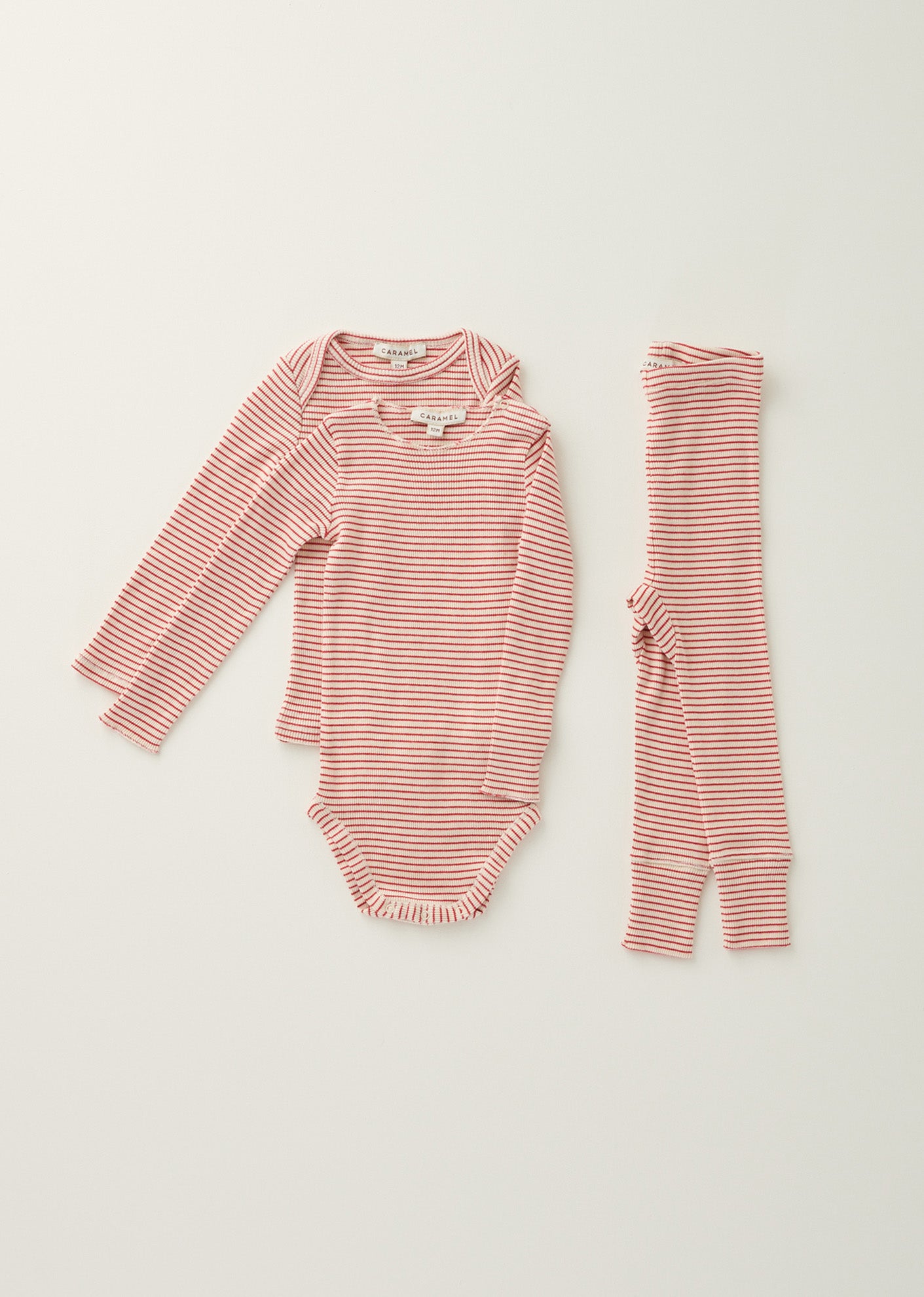 HANAU BABY COTTON ROMPER - REDCURRANT / CREAM