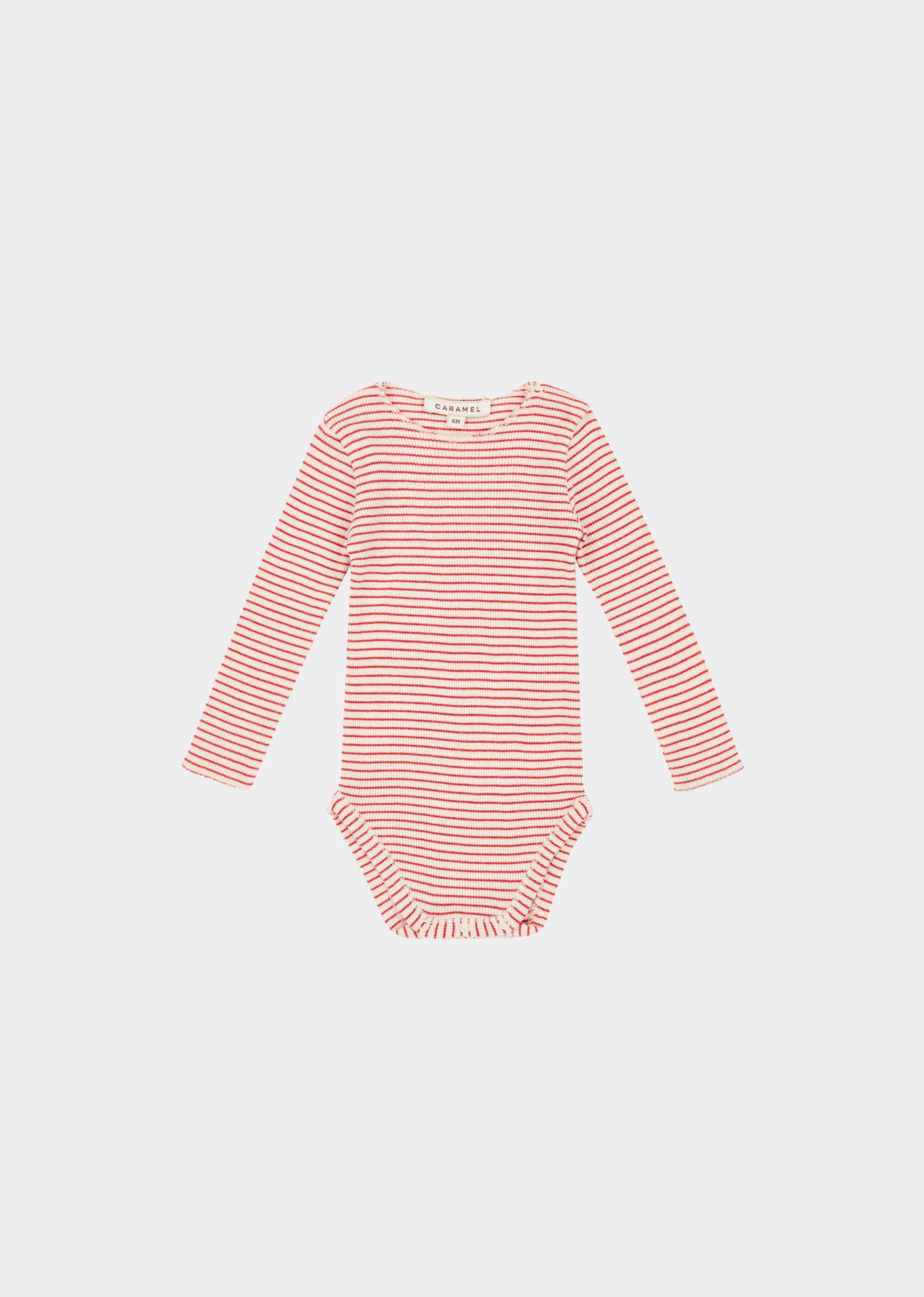HANAU BABY COTTON ROMPER - REDCURRANT / CREAM