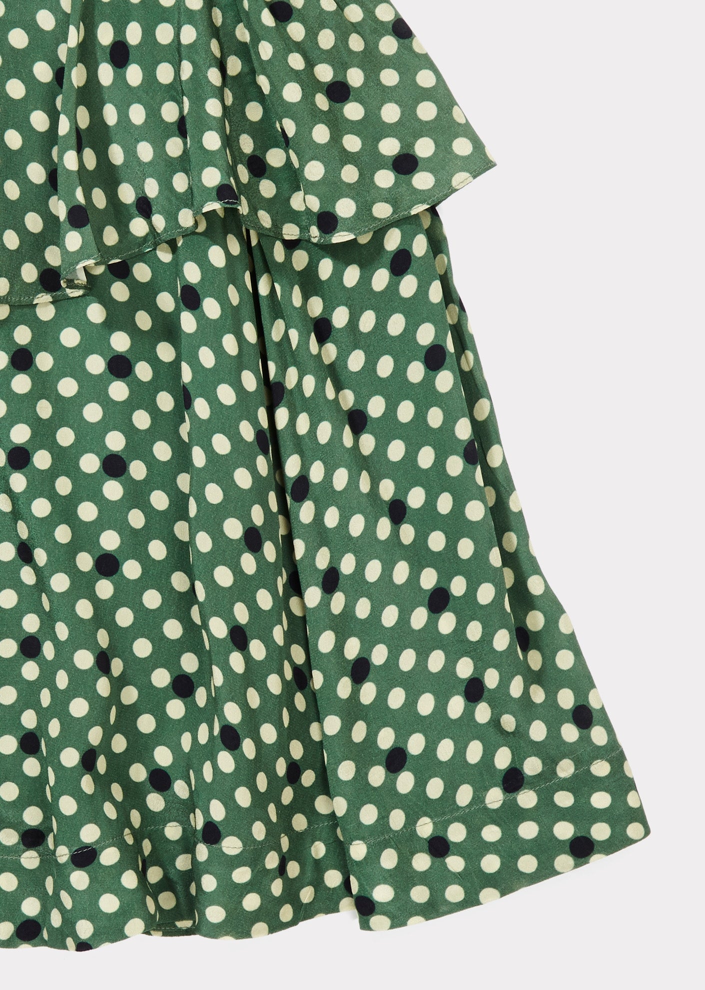 SWAN SKIRT - FOREST GREEN POLKA DOT