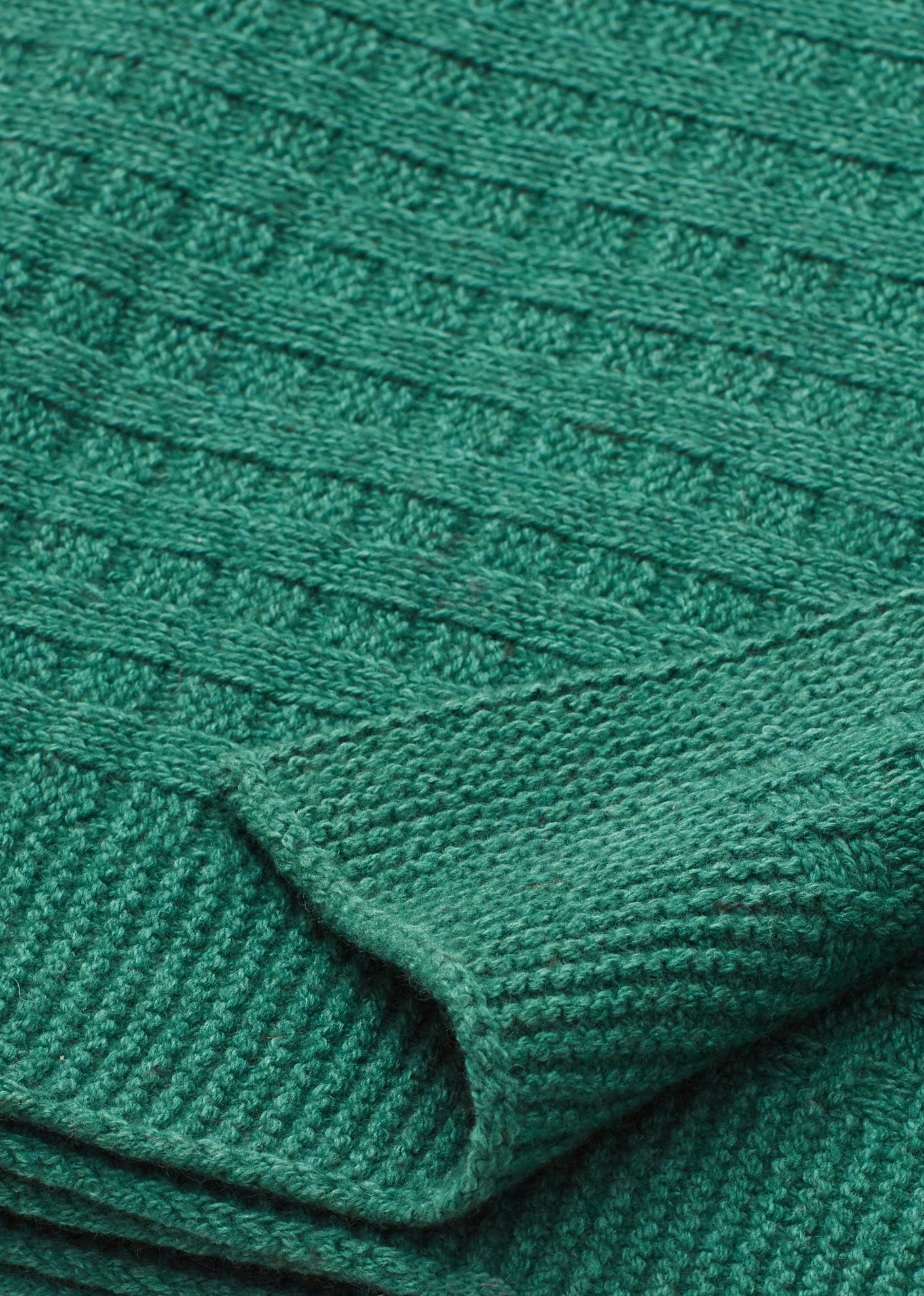 LARGE KNIT BLANKET SEA GREEN