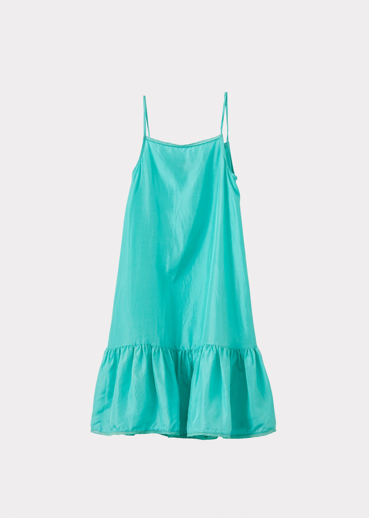 GRAPE GIRL'S SILK SLIP DRESS - AQUA