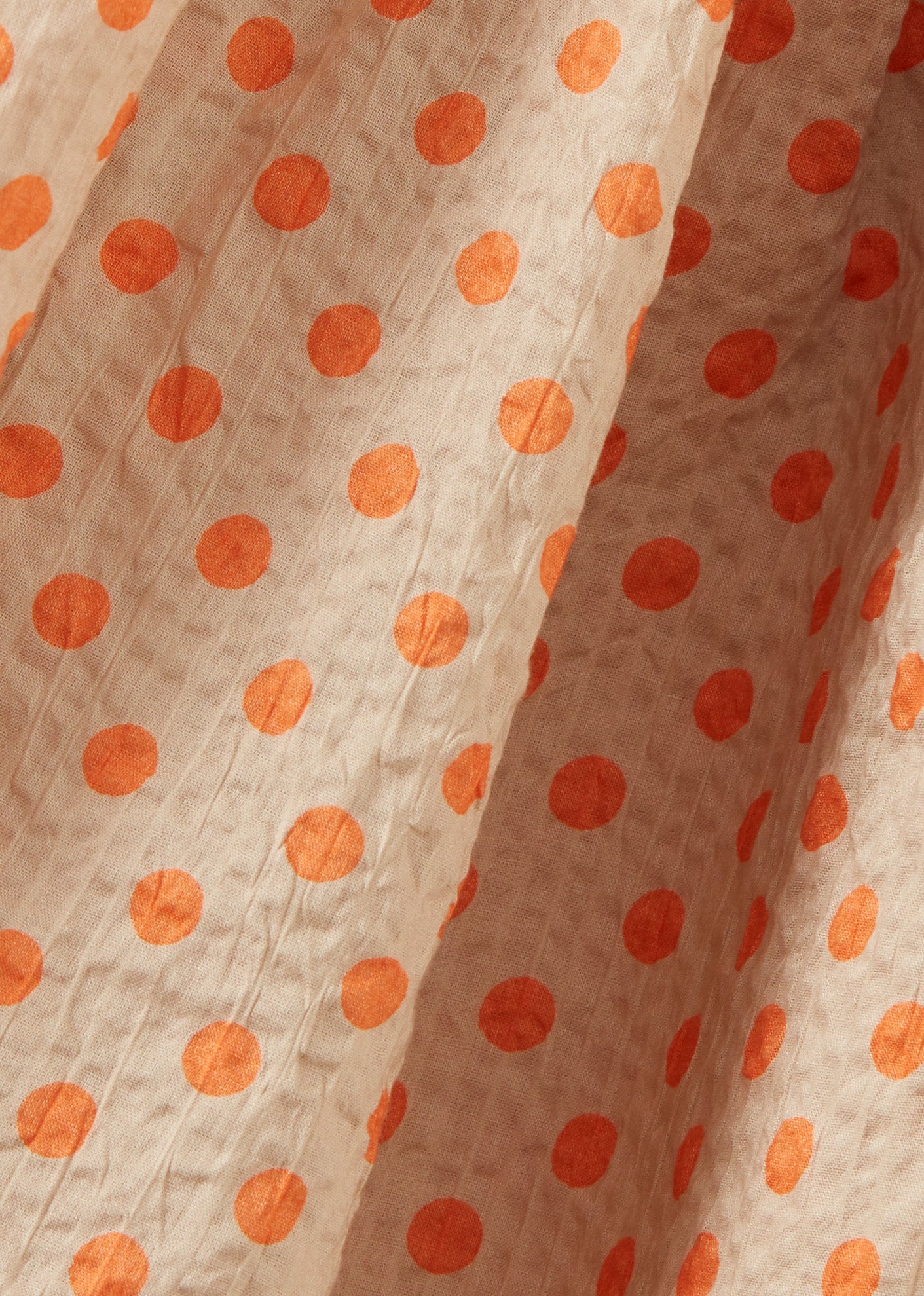 AGAVE GIRL'S MIRACLE WEAVE COTTON DRESS - ORANGE POLKA DOT