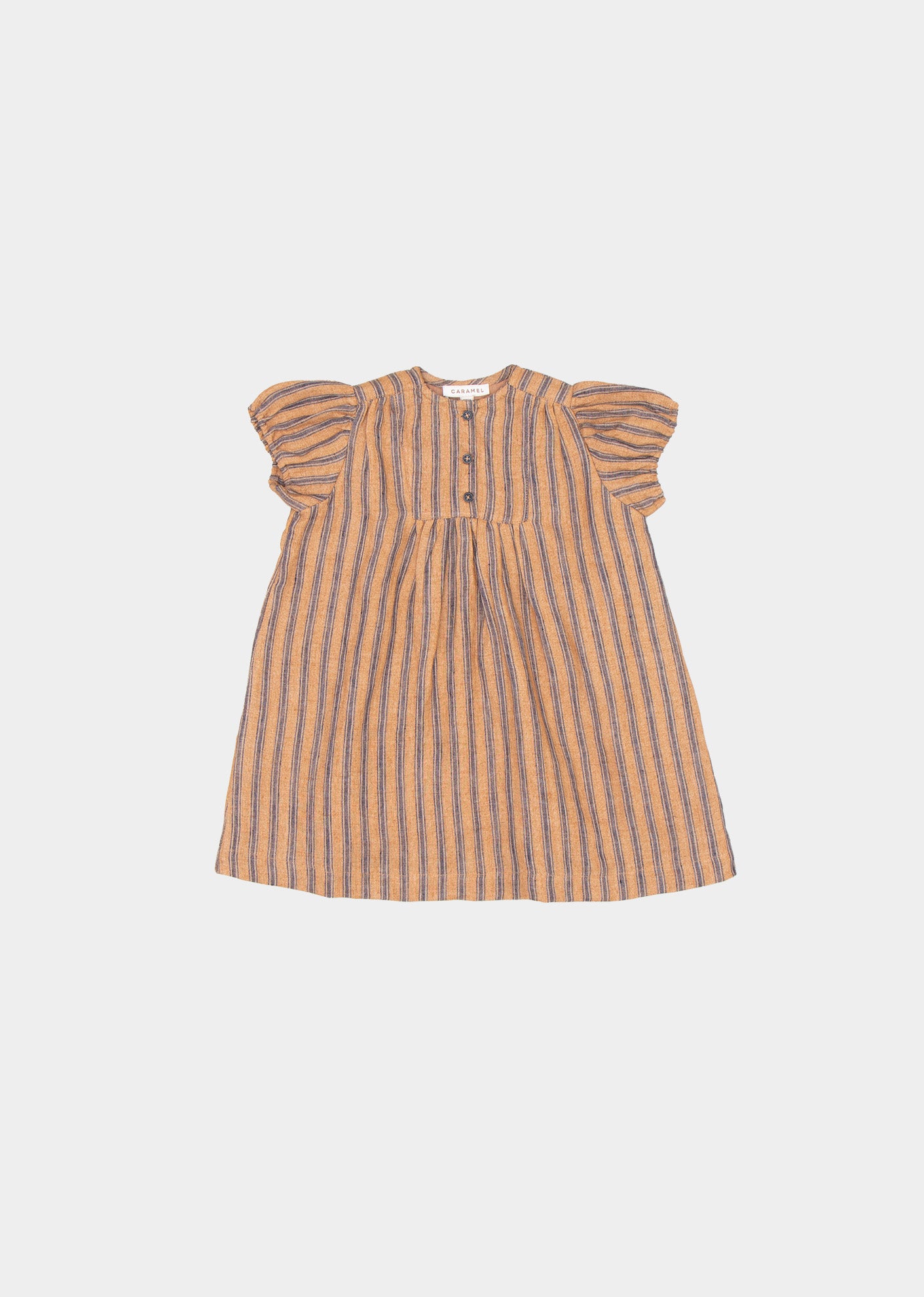 YARROW BABY DRESS - MUSTARD STRIPE