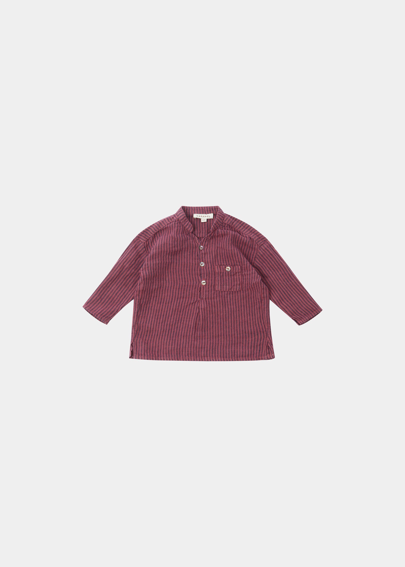ADONIS BABY SHIRT - RASPBERRY STRIPE