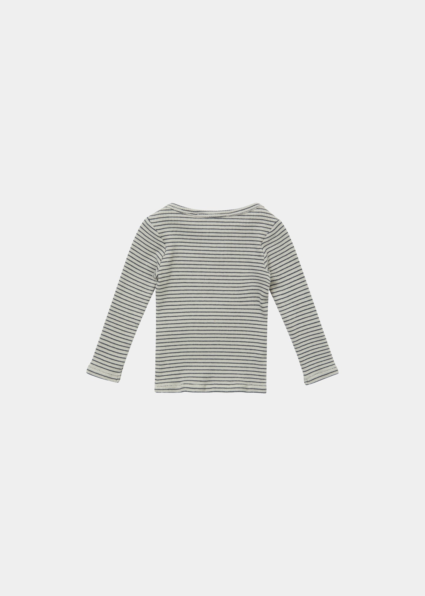 KISHON BABY TOP - PEBBLE/NAVY STRIPE