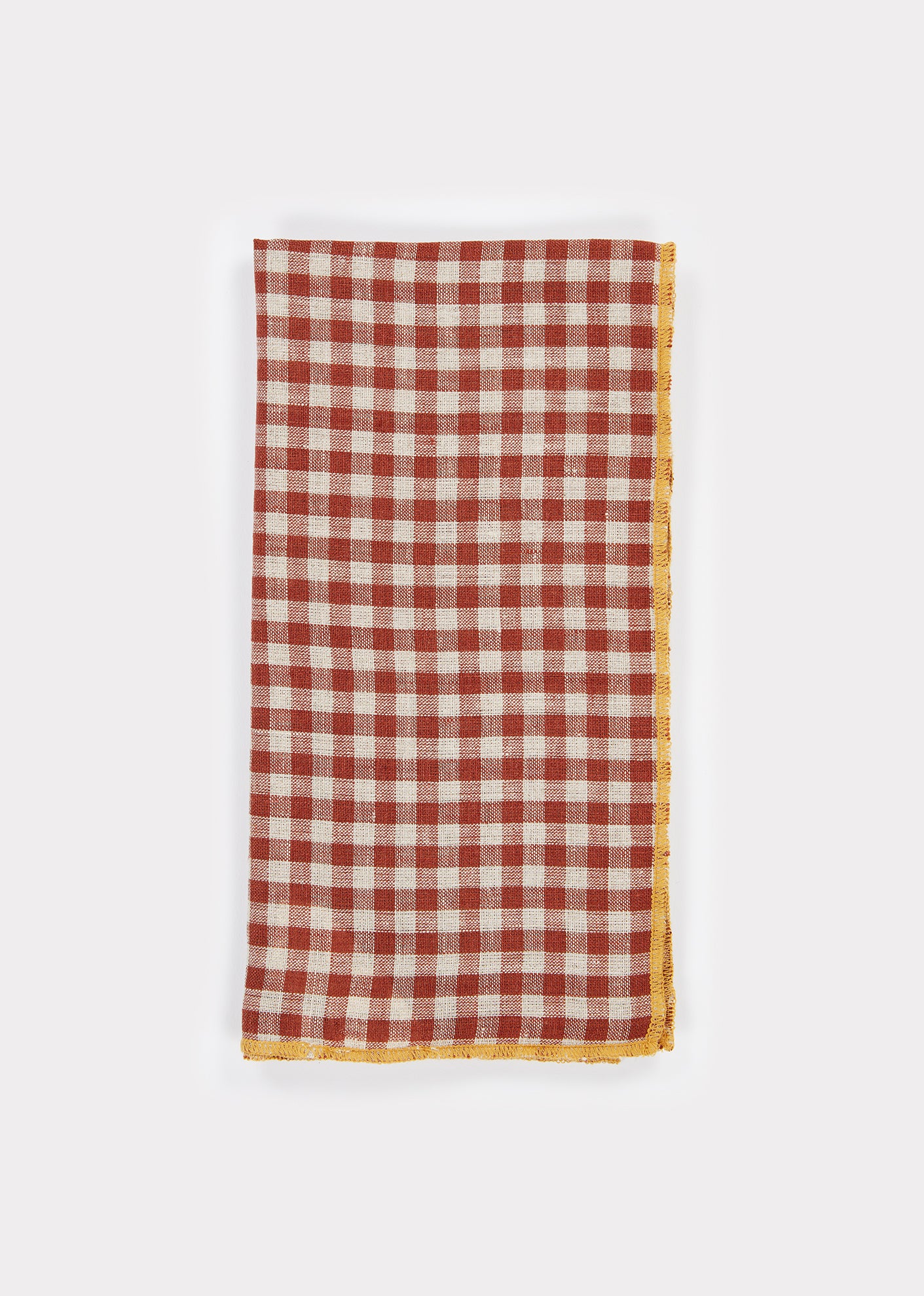 NAPKIN SET BROWN CHECK