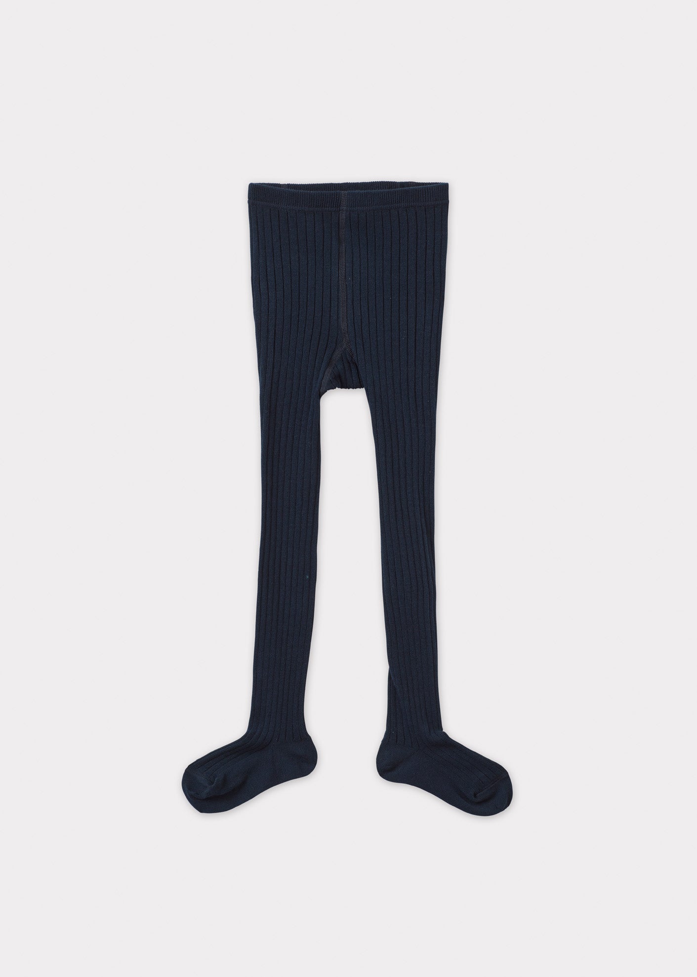 Caramel Luxury Girl's Rib Tights Dark Blue