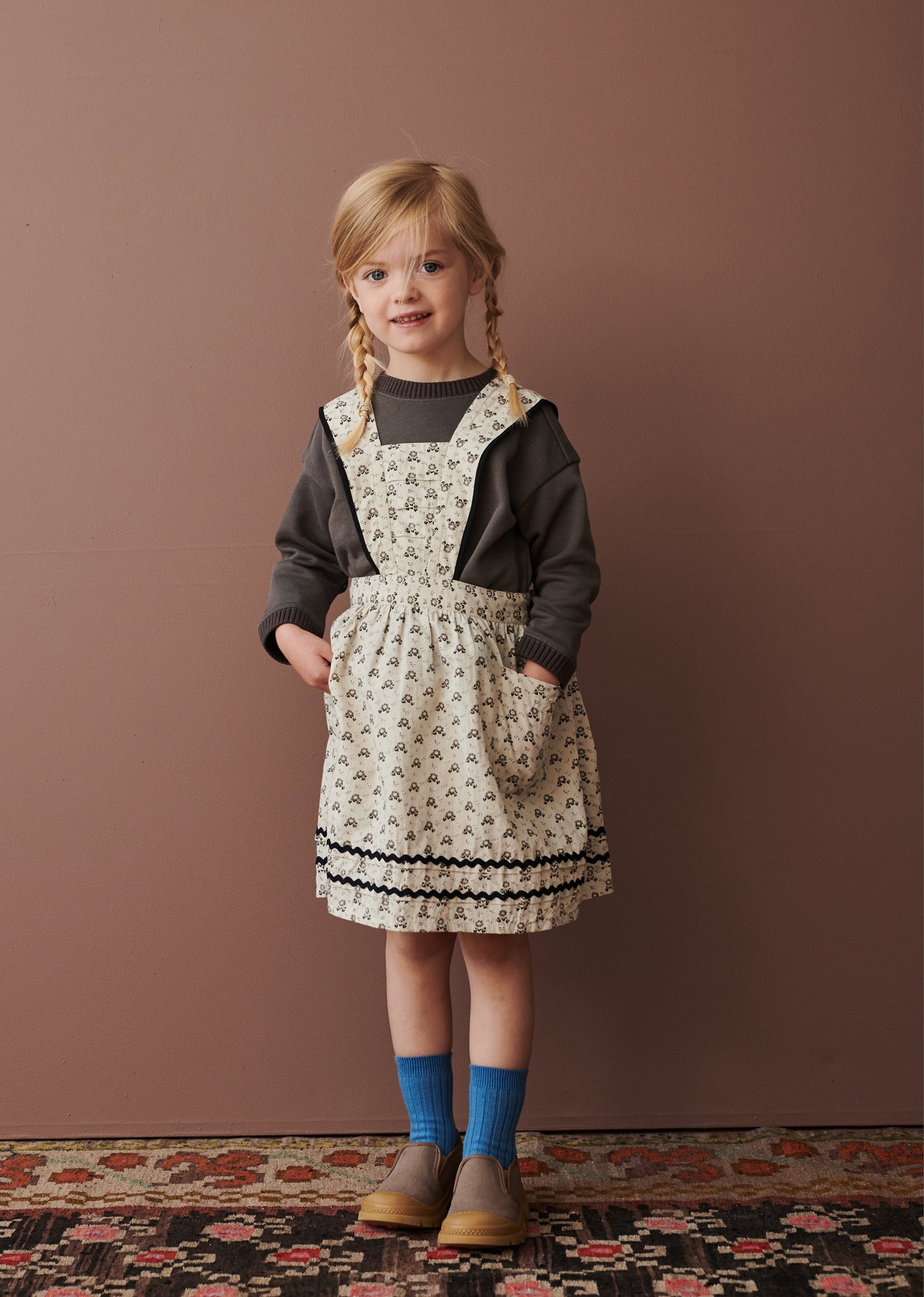 CAROLA GIRL'S COTTON SKIRT - POLKA DOT FLORAL