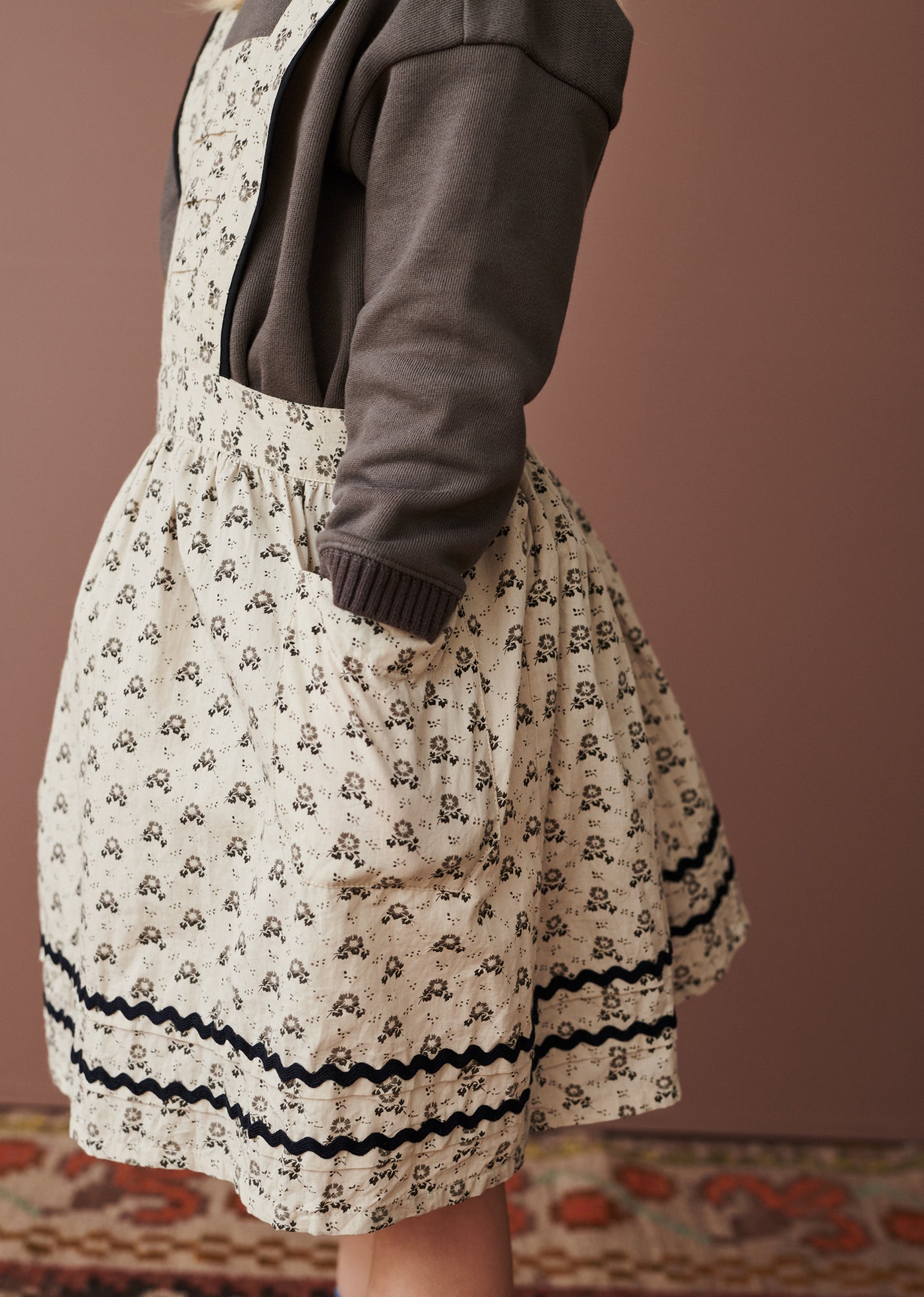 CAROLA GIRL'S COTTON SKIRT - POLKA DOT FLORAL