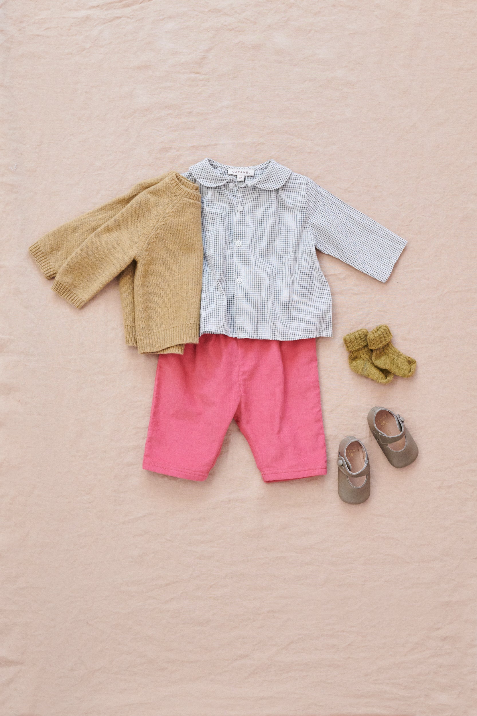 ALOE BABY SHIRT - CREAM/BLACK CHECK