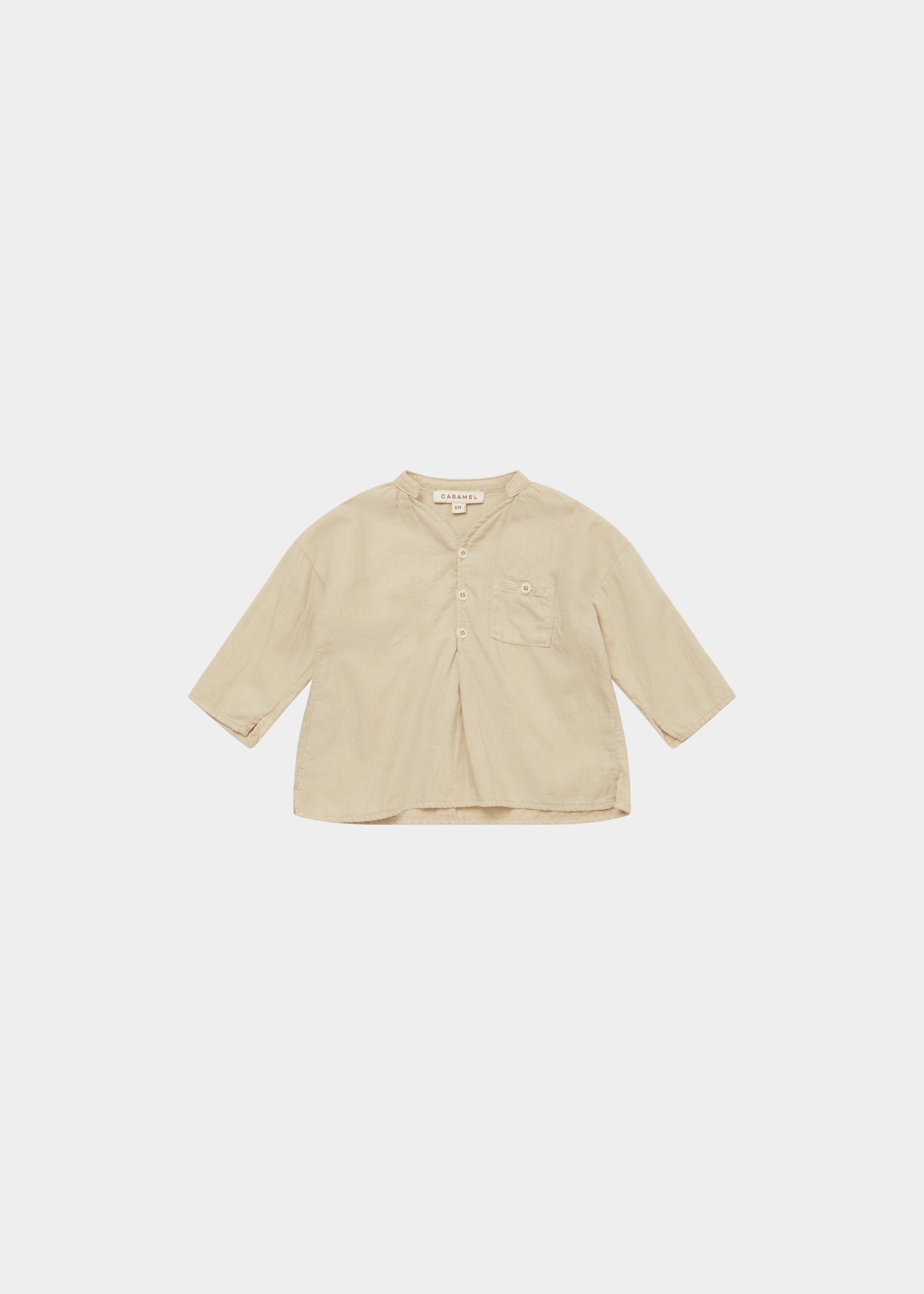 Baby Designer Tops - Adonis Baby Shirt - Sand Cotton