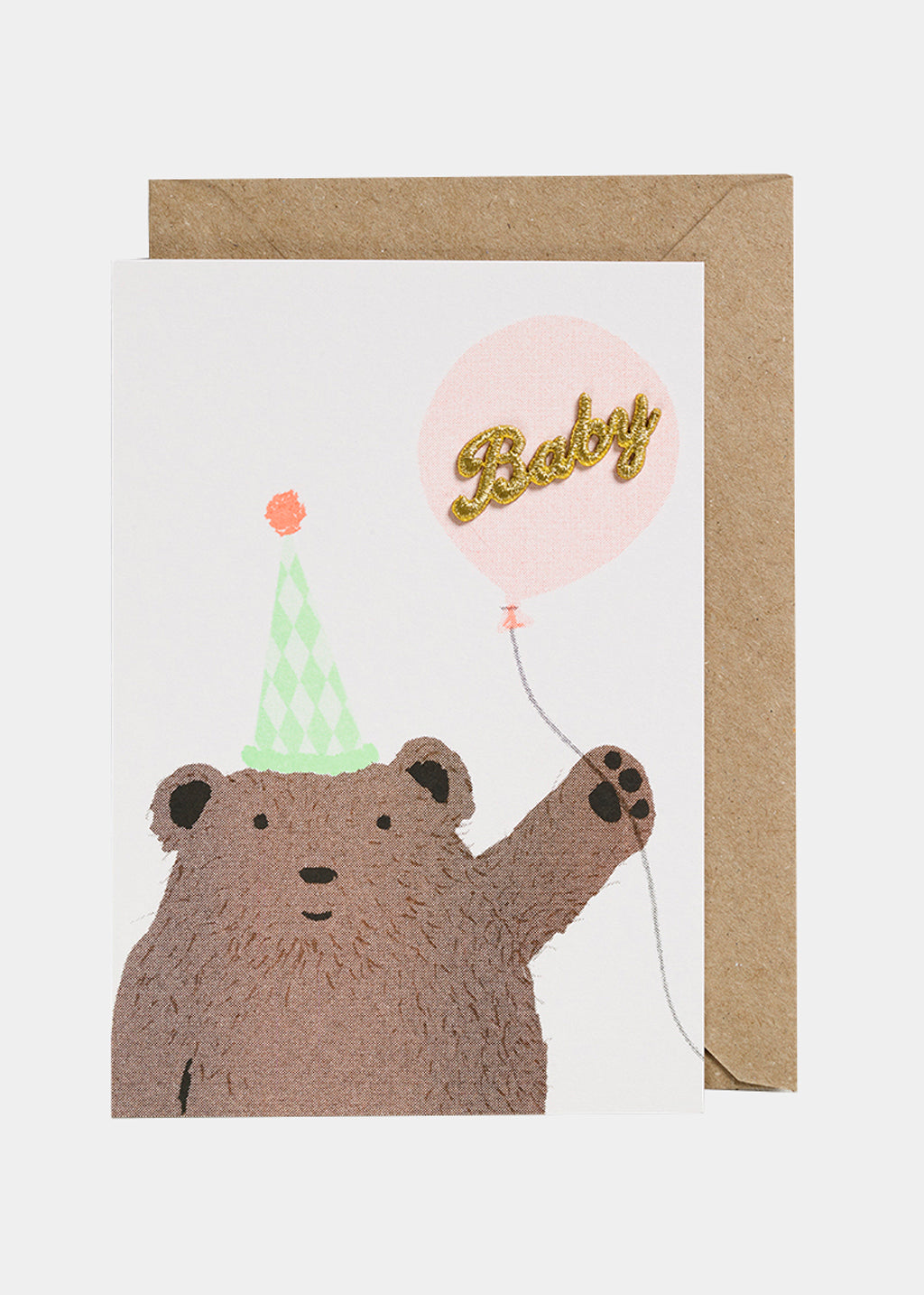 PETRA BOASE BABY BEAR BALLON GREETINGS CARD - MULTI COLOURED