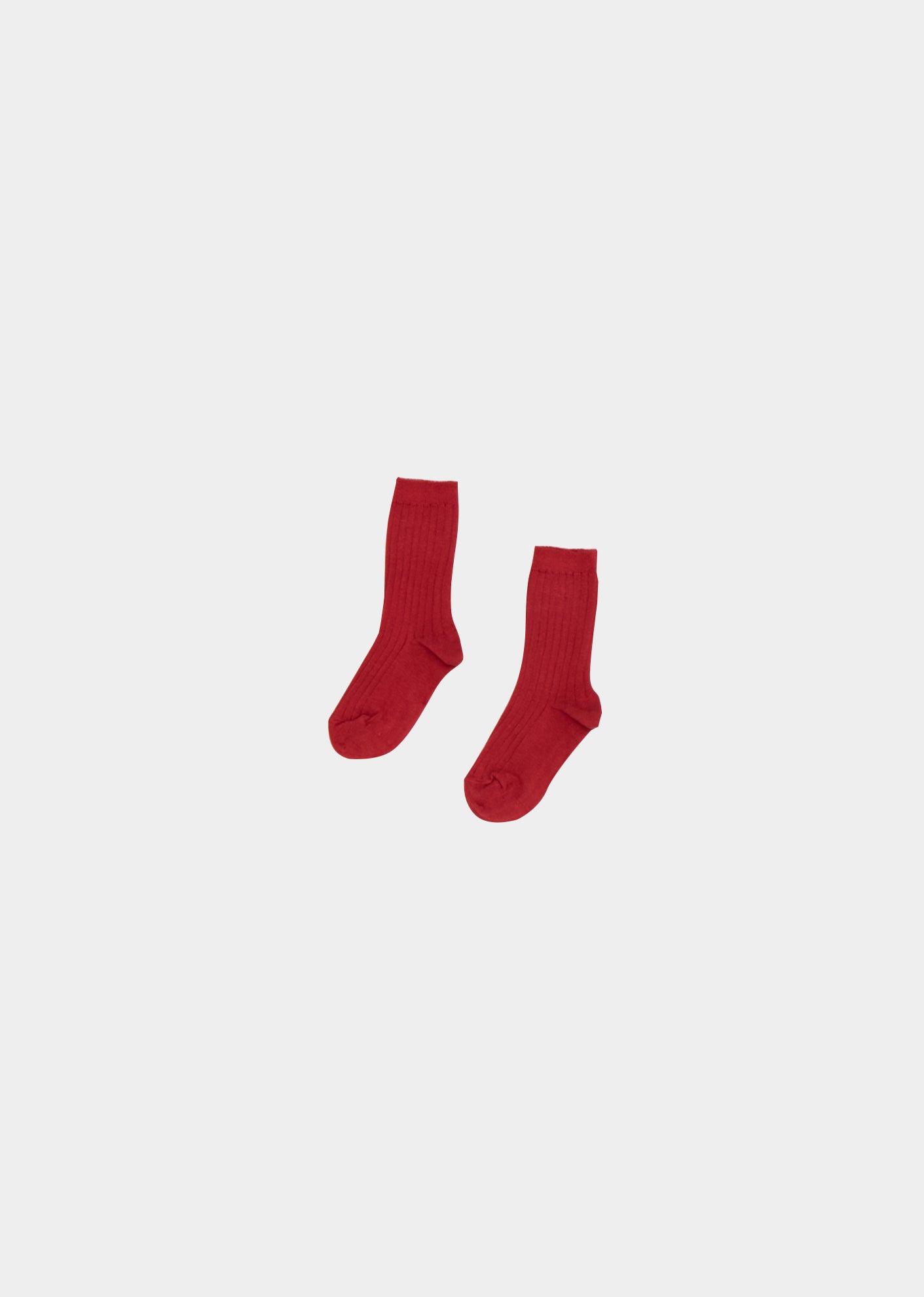 CHILDREN'S RIB COTTON ANKLE SOCKS - STRAWBERRY