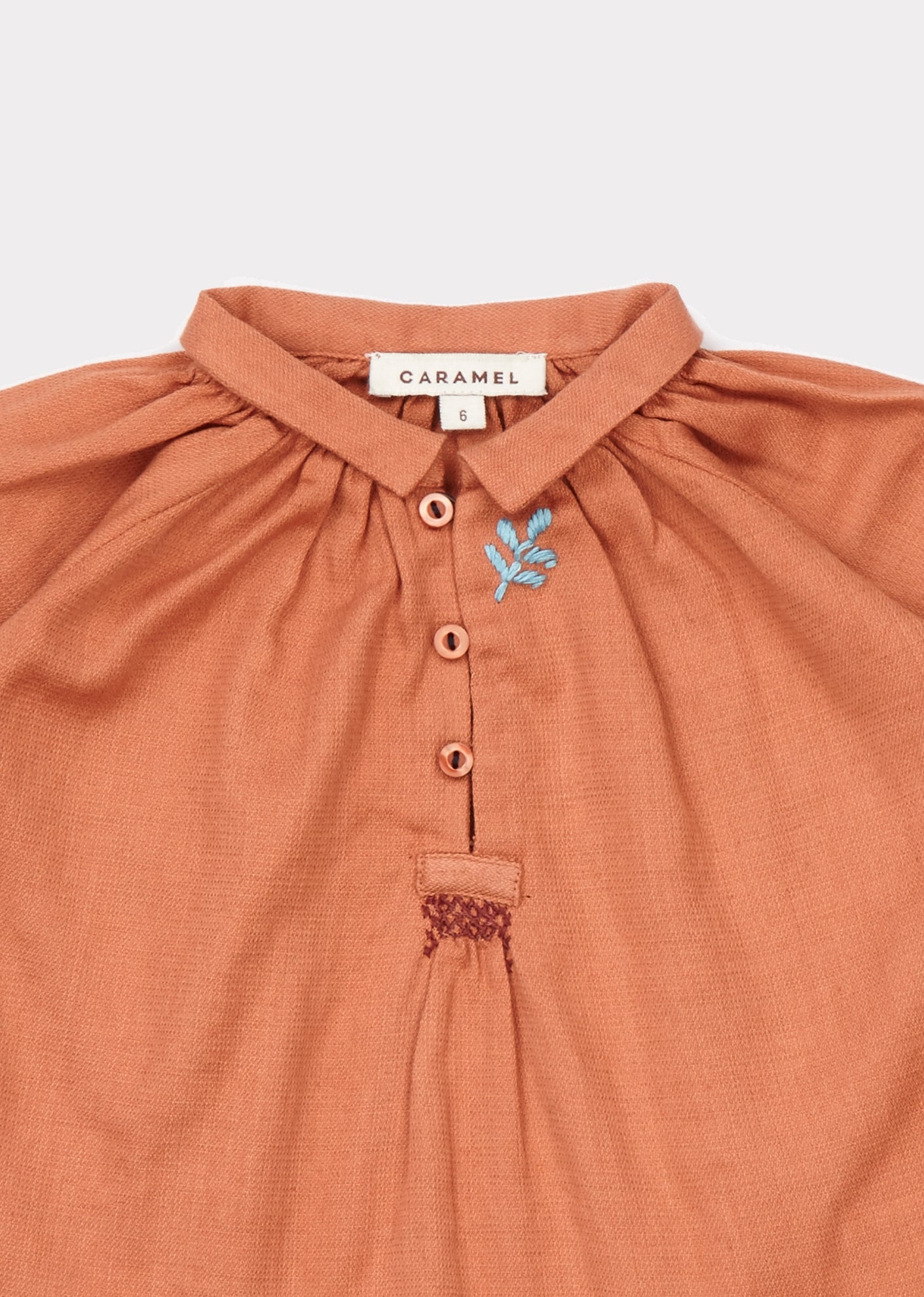 HADDON EMBROIDERY BABY BLOUSE - PERSIMMON