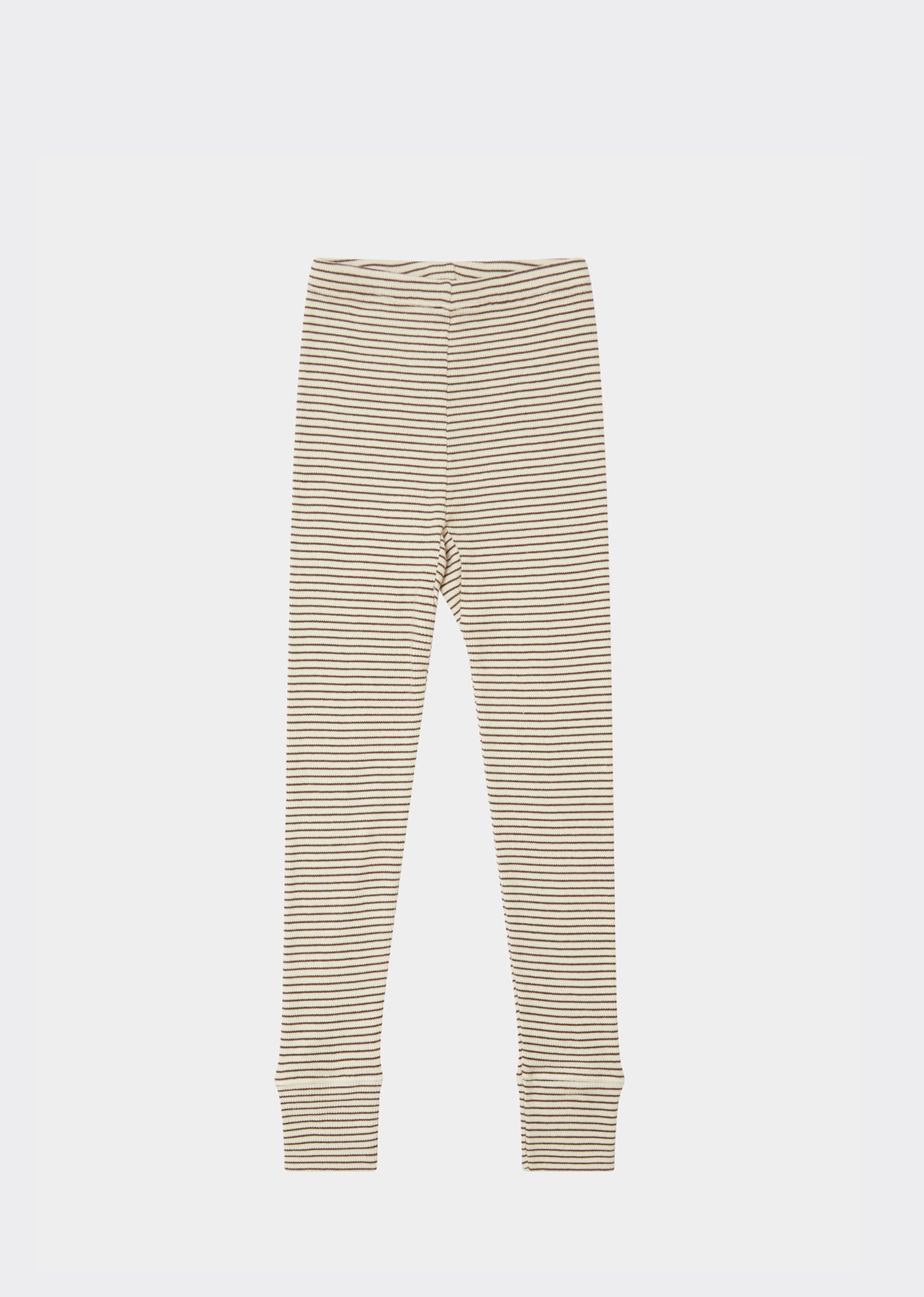 JUDD CHILDREN'S COTTON LEGGINGS - CREAM/CHOCOLATE STRIPE