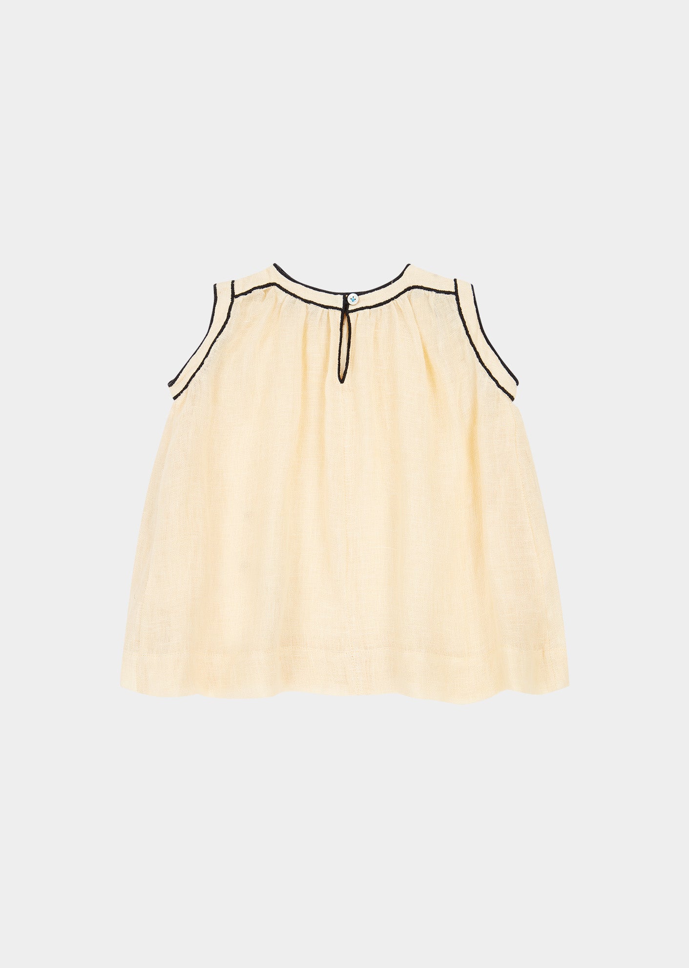 GINGER BABY GIRL'S LINEN DRESS - BEIGE