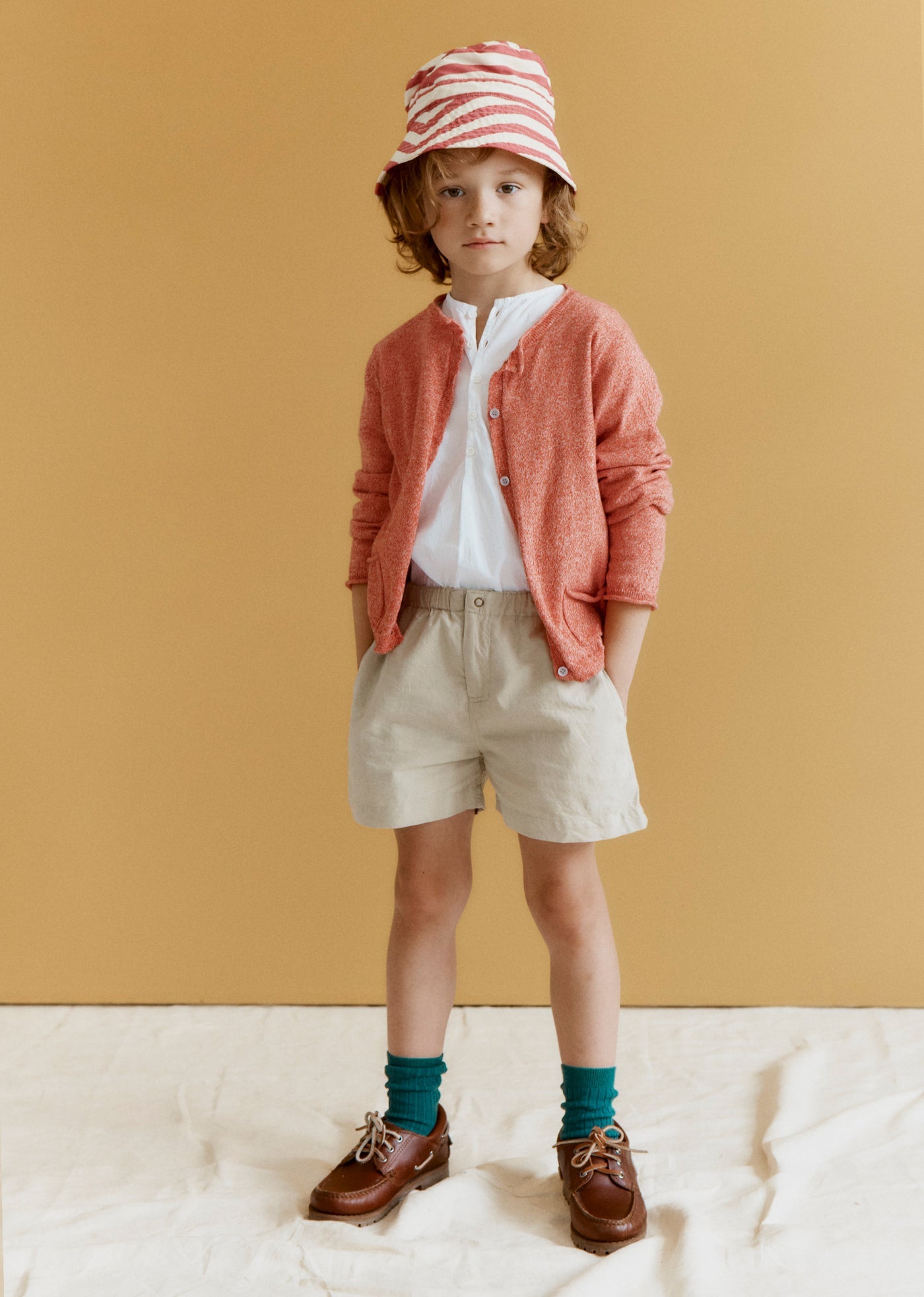 SS26 Child Look 12 Romilly Cardigan  & Adonis Shirt