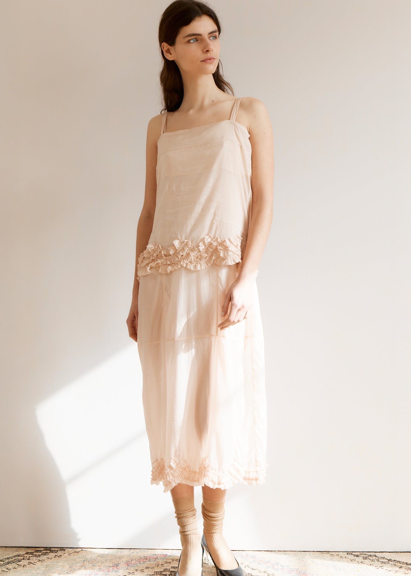 SS26 Woman Look 4 Scalloped Midi Skirt & Top