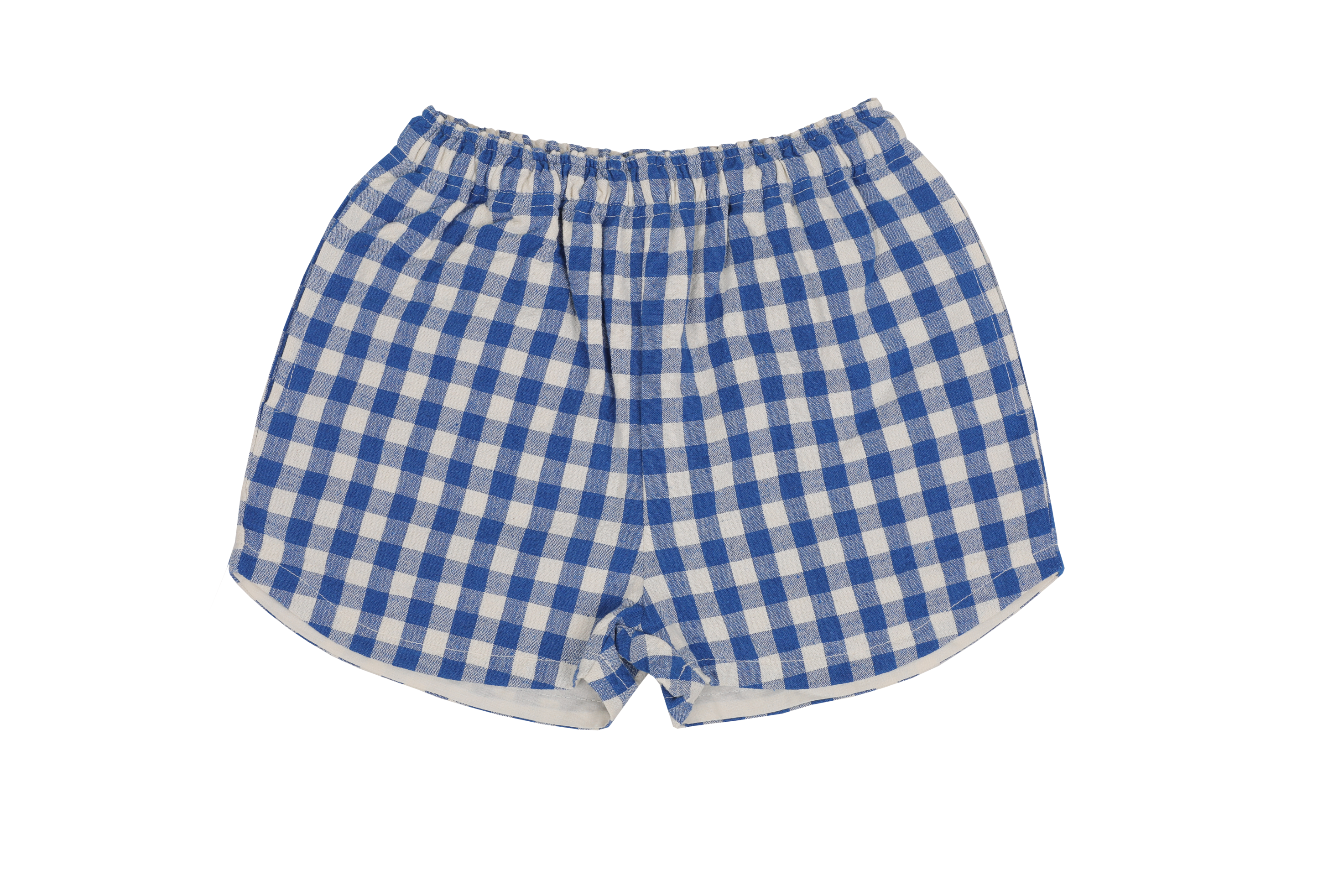 SS24 CARAMEL X TAMBERE 'FLOWER MARKET' GINGHAM SHORT - BLUE
