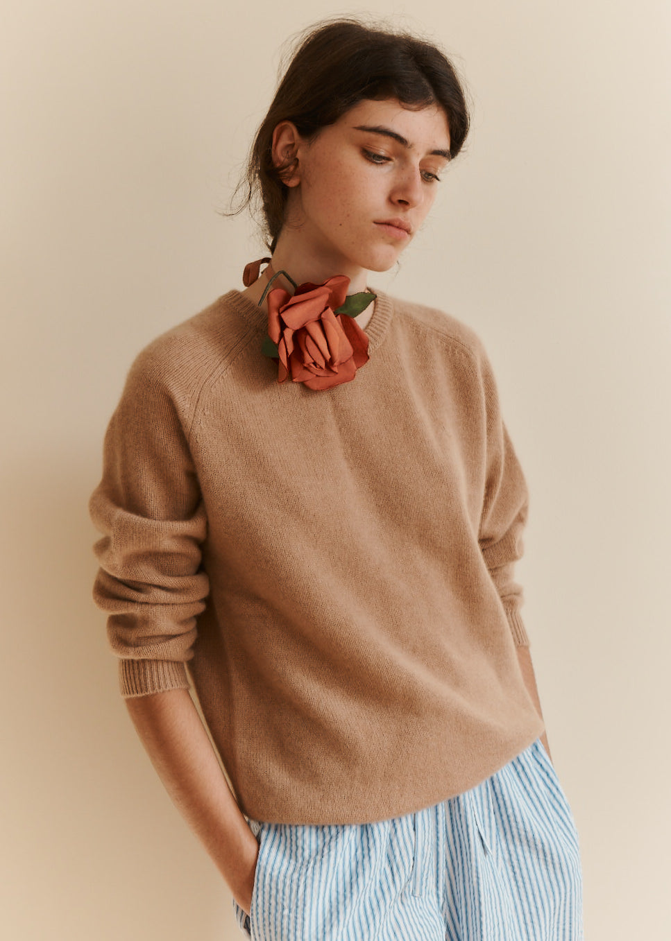 POA WOMEN'S CASHMERE JUMPER - CAMEL