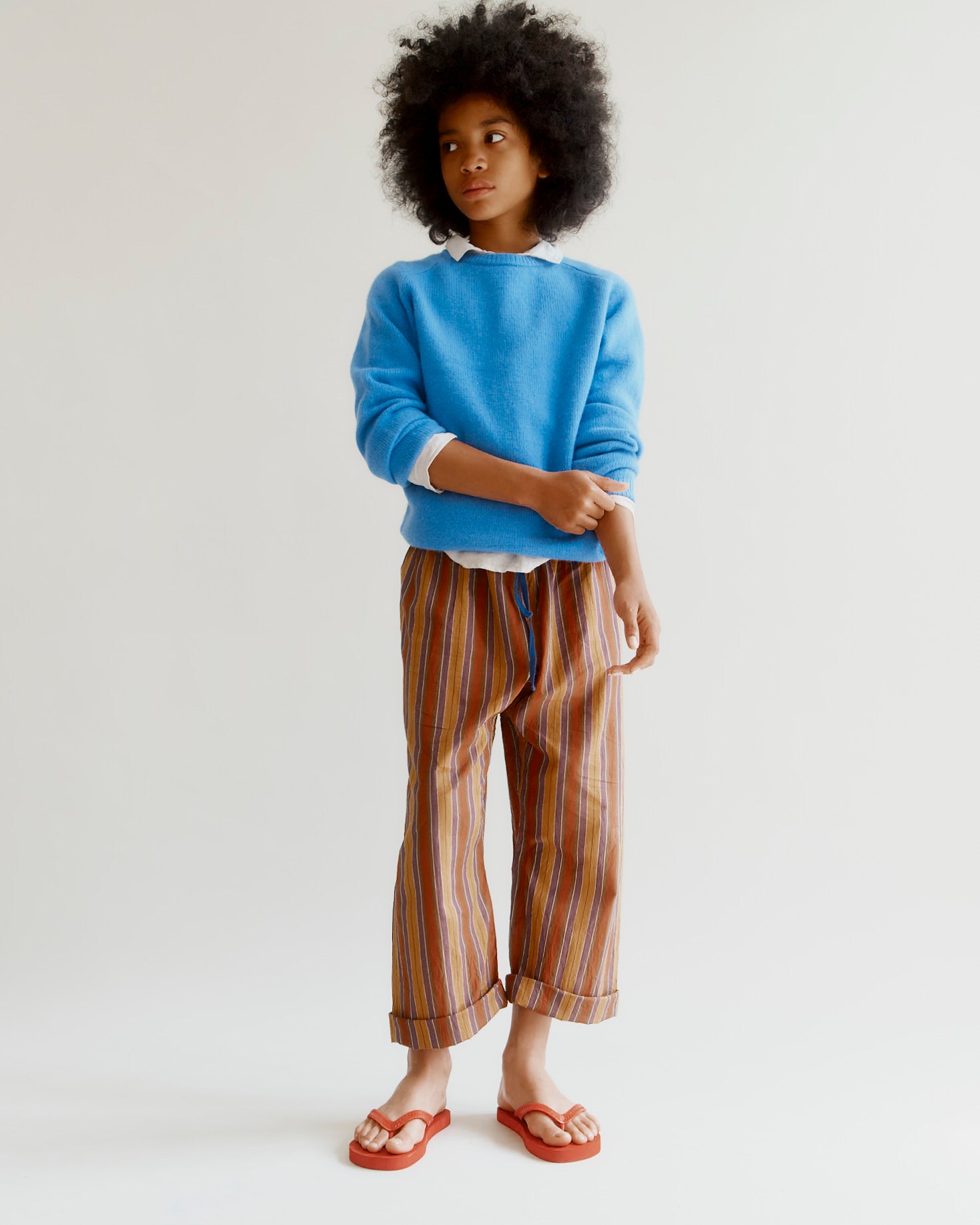 JUDO CHILDREN'S TROUSERS - BROWN MULTI STRIPE