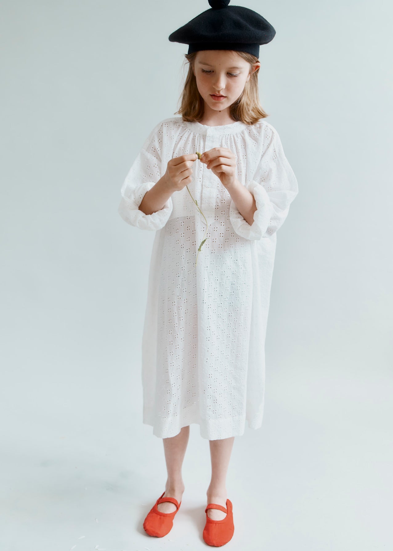 YEW GIRL'S COTTON DRESS - OFF-WHITE