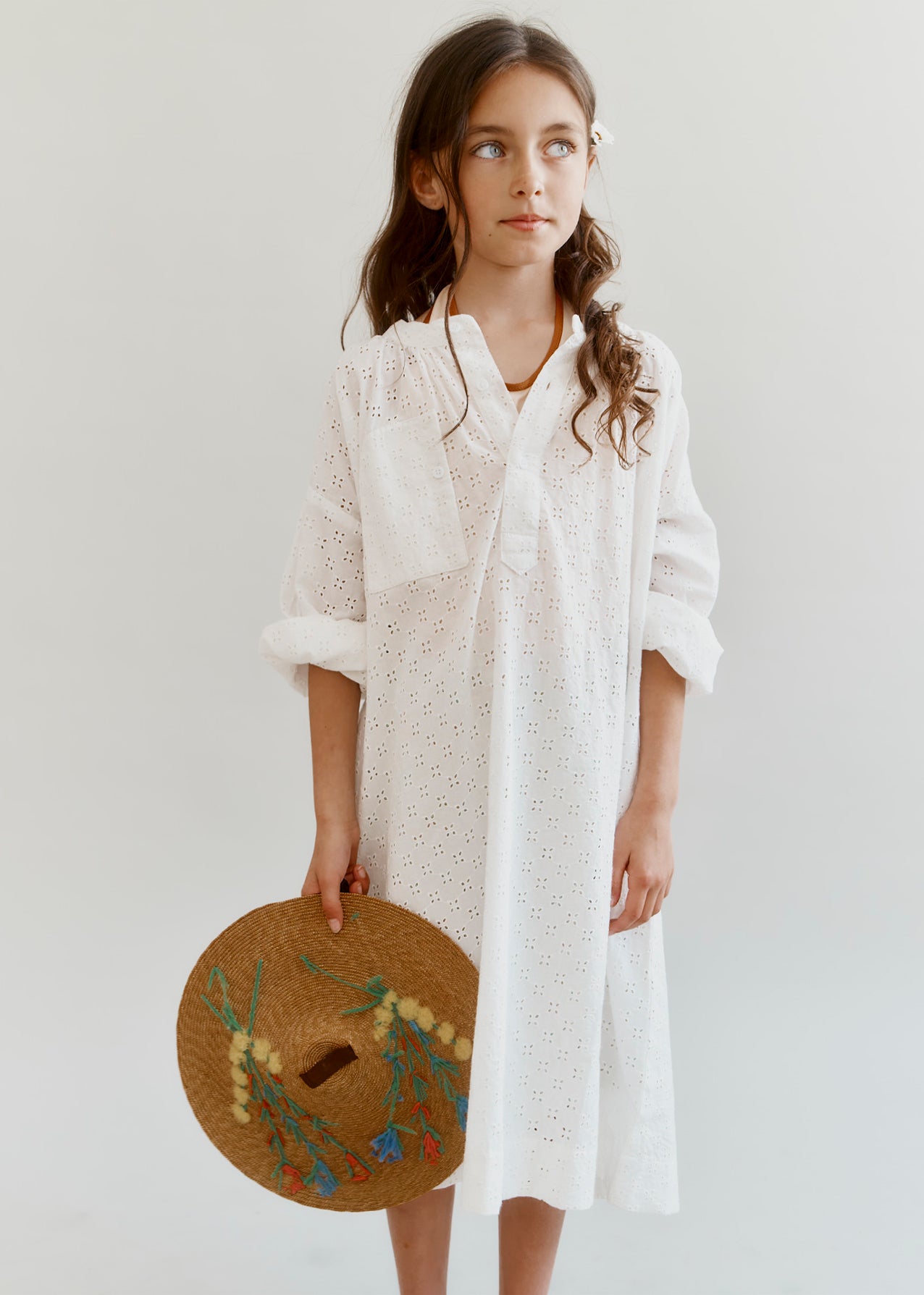 YEW GIRL'S COTTON DRESS - OFF-WHITE