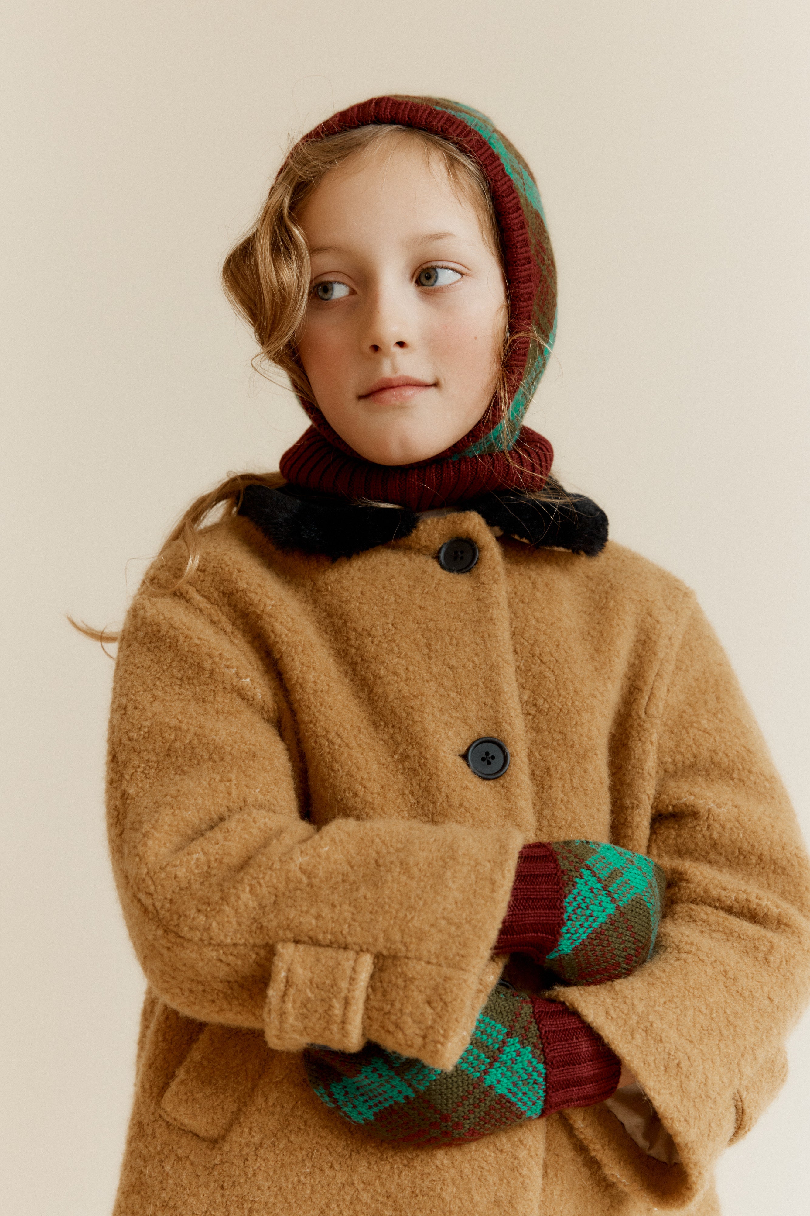 EVEREST CHILDREN'S WOOL COAT - CAMEL
